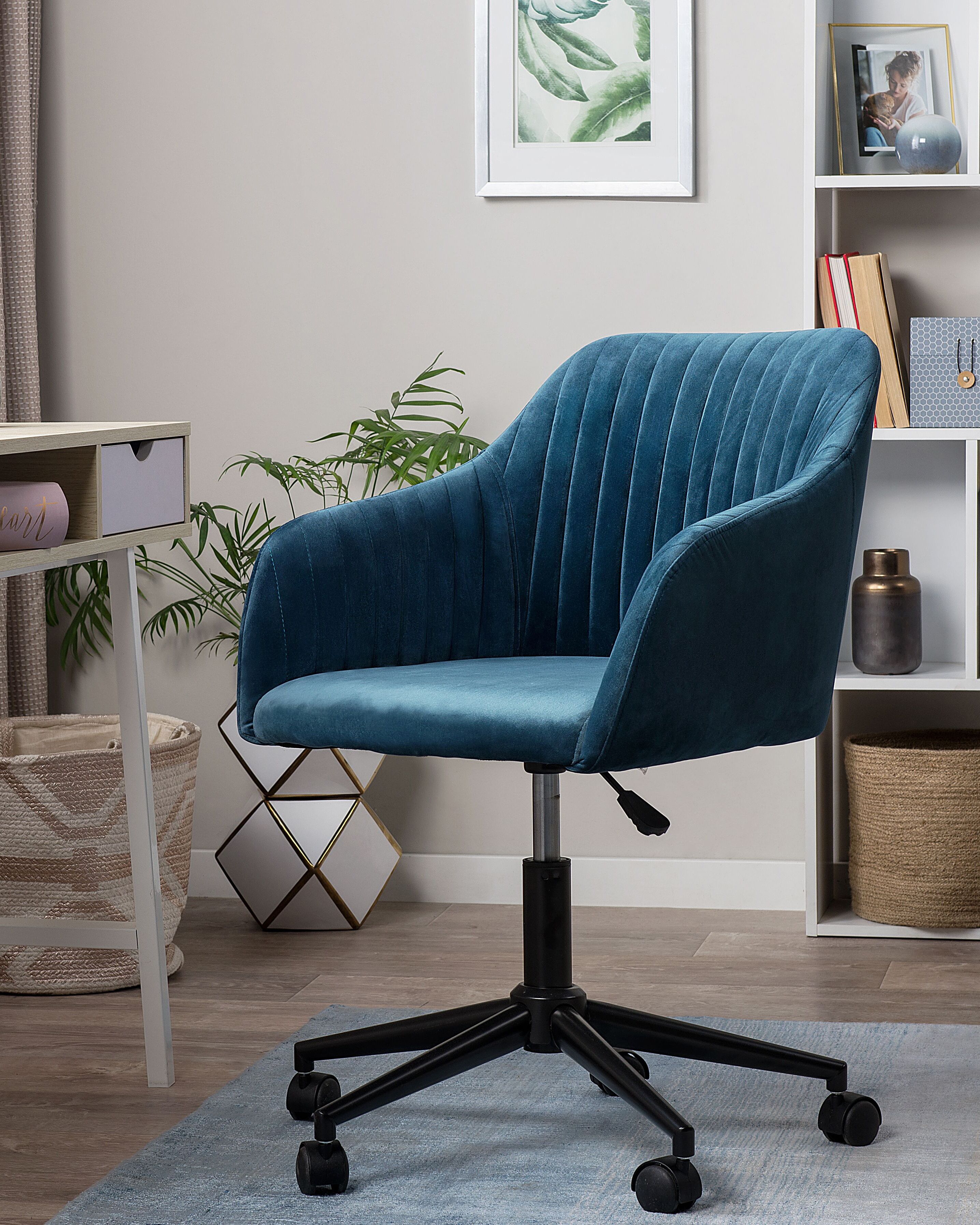 Desk Chair VENICE Velvet Navy Blue