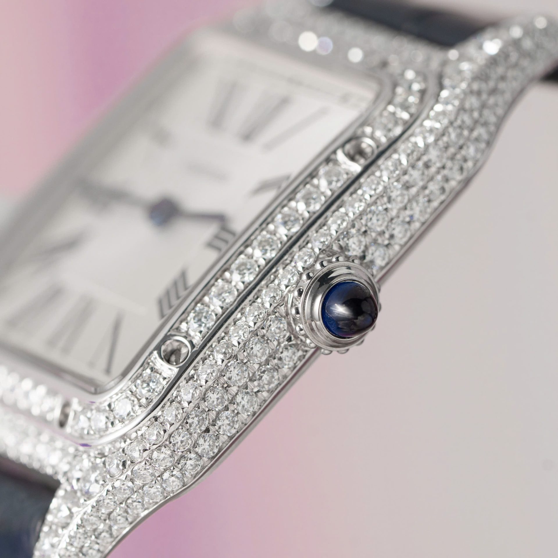 Cartier Replica 1:1 Watch Santos Dumont Large With Full Moissanite Diamond Hong Kong 42mm - Top club