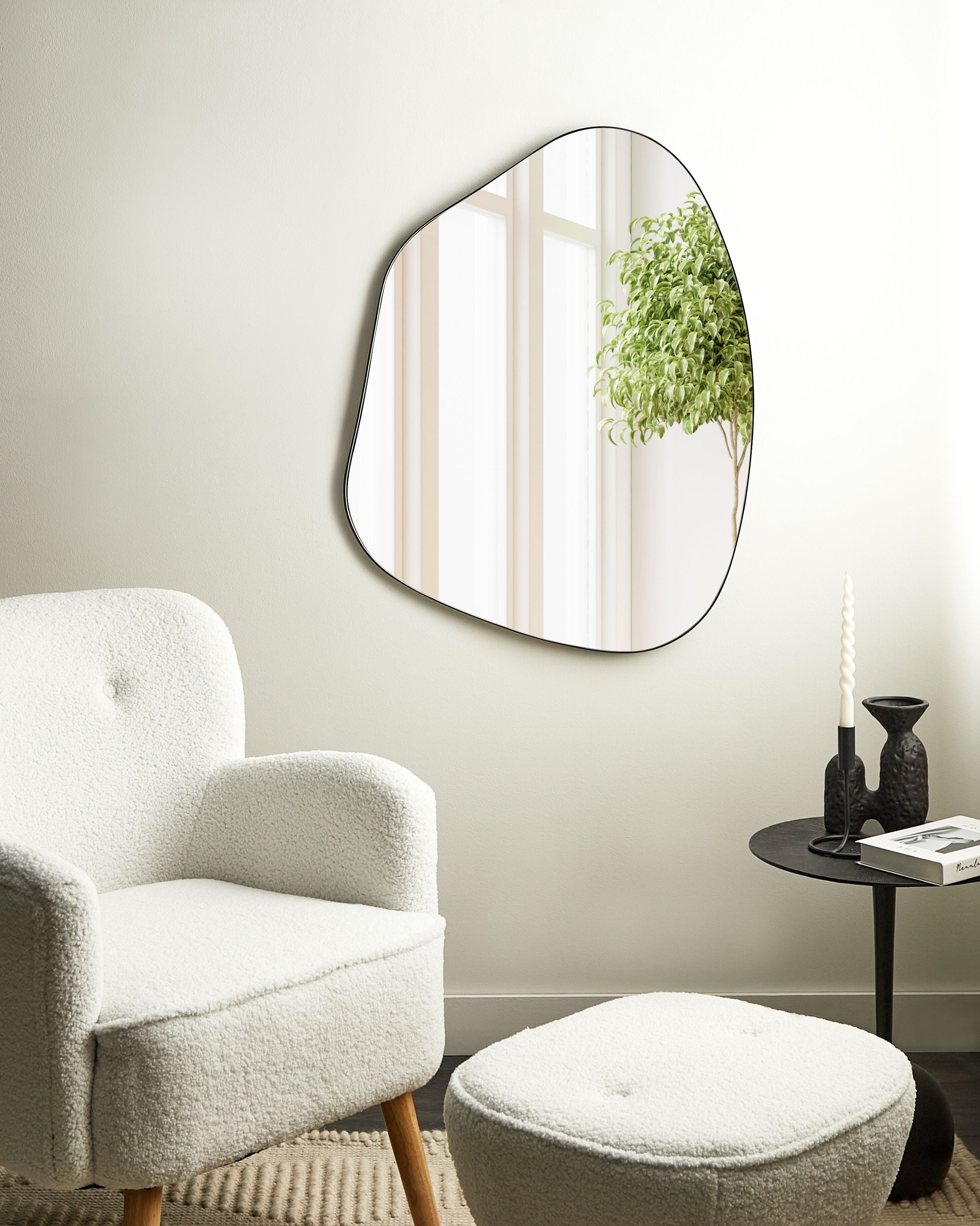 Wall Mirror PUTEAUX 70 cm 92 cm Metal Black