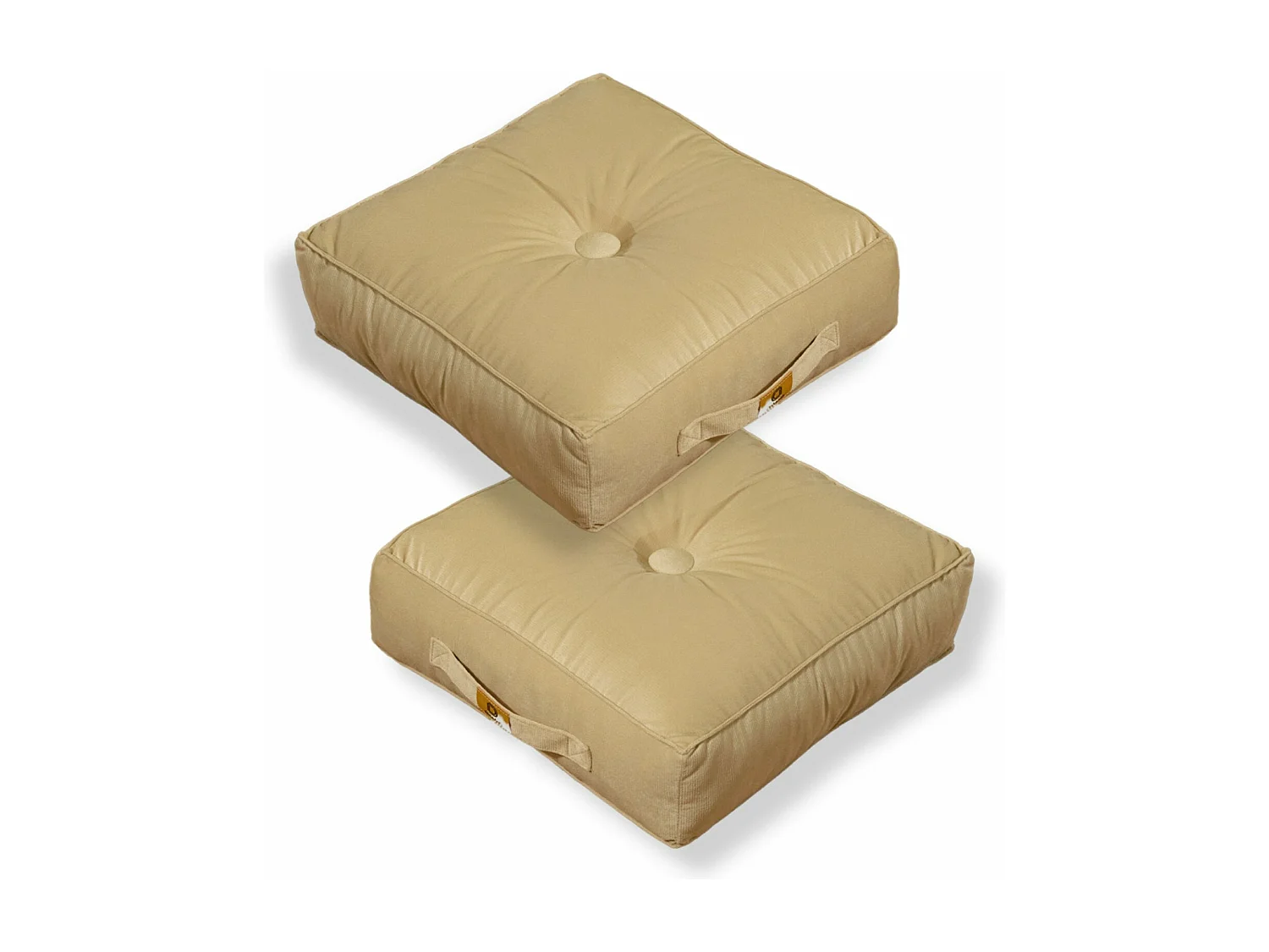 Pouf en velours 40 x 40 x 14 cm ensemble de 2 - crème