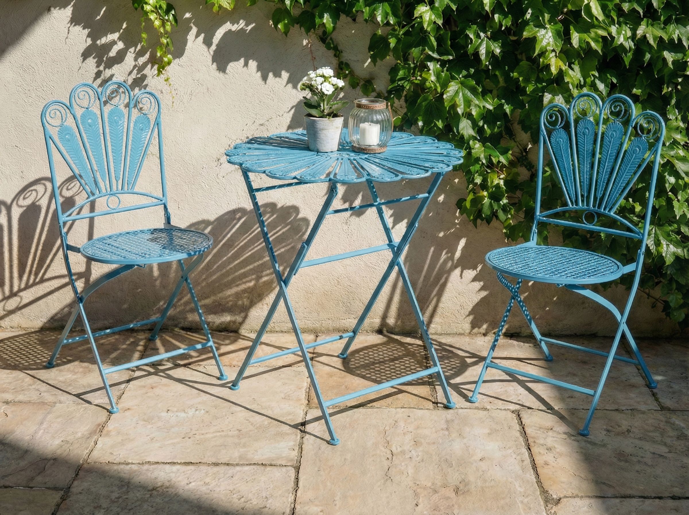 Bistro Table PAVIA 71 cm 71 cm Metal Blue