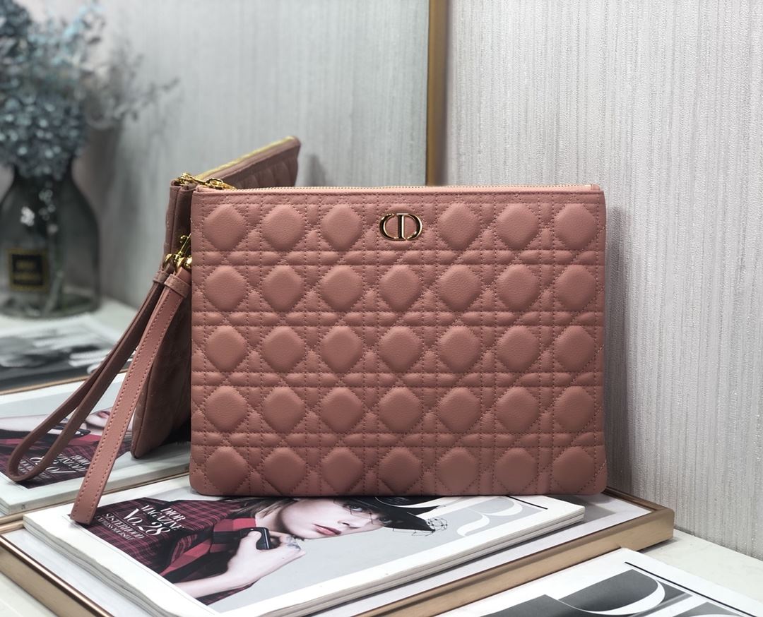 Lagre Dior Caro Daily Pouch Pink/Black/Blue/Brown For Women‎ 12in/30cm CD S5086UWHC_M81P1:1High-quality replica