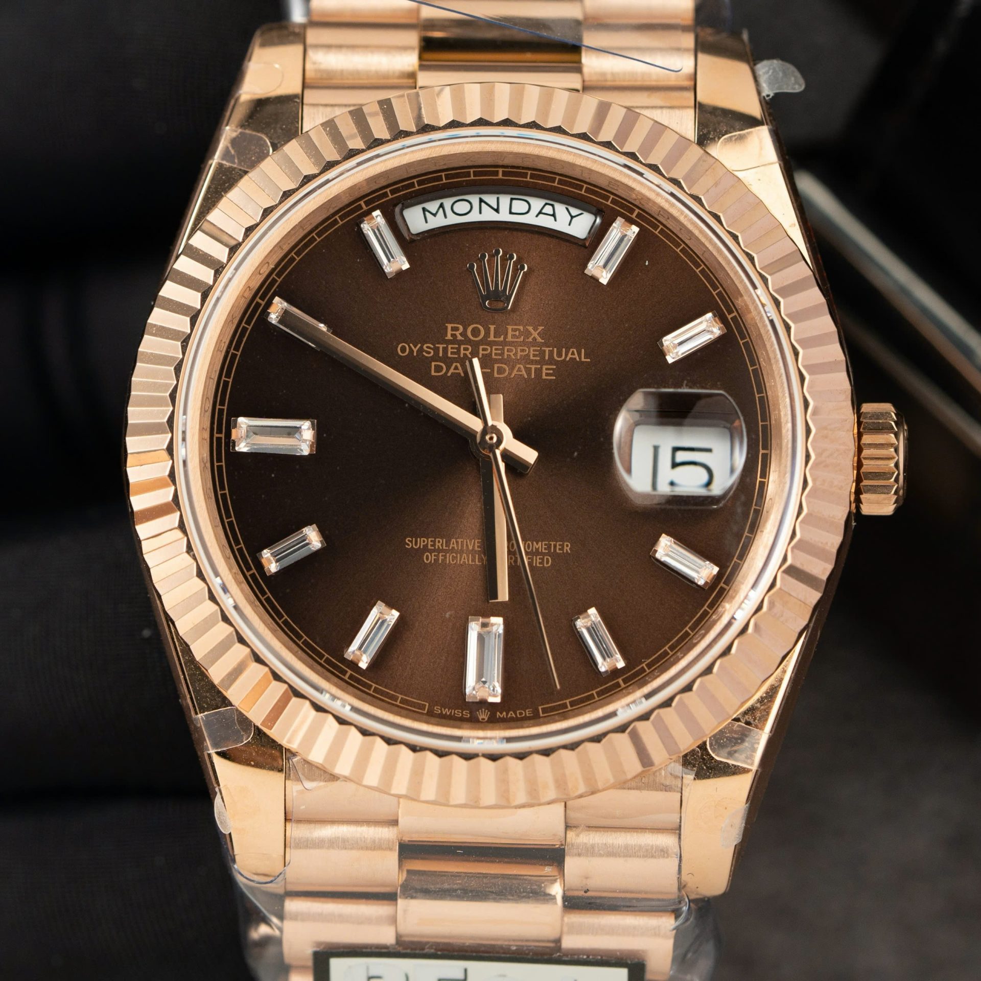 Rolex Day-Date 228235 Replica Watch Dial Chocolate Weight 185gram QF Factory 40mm - Elite Watch Atelier
