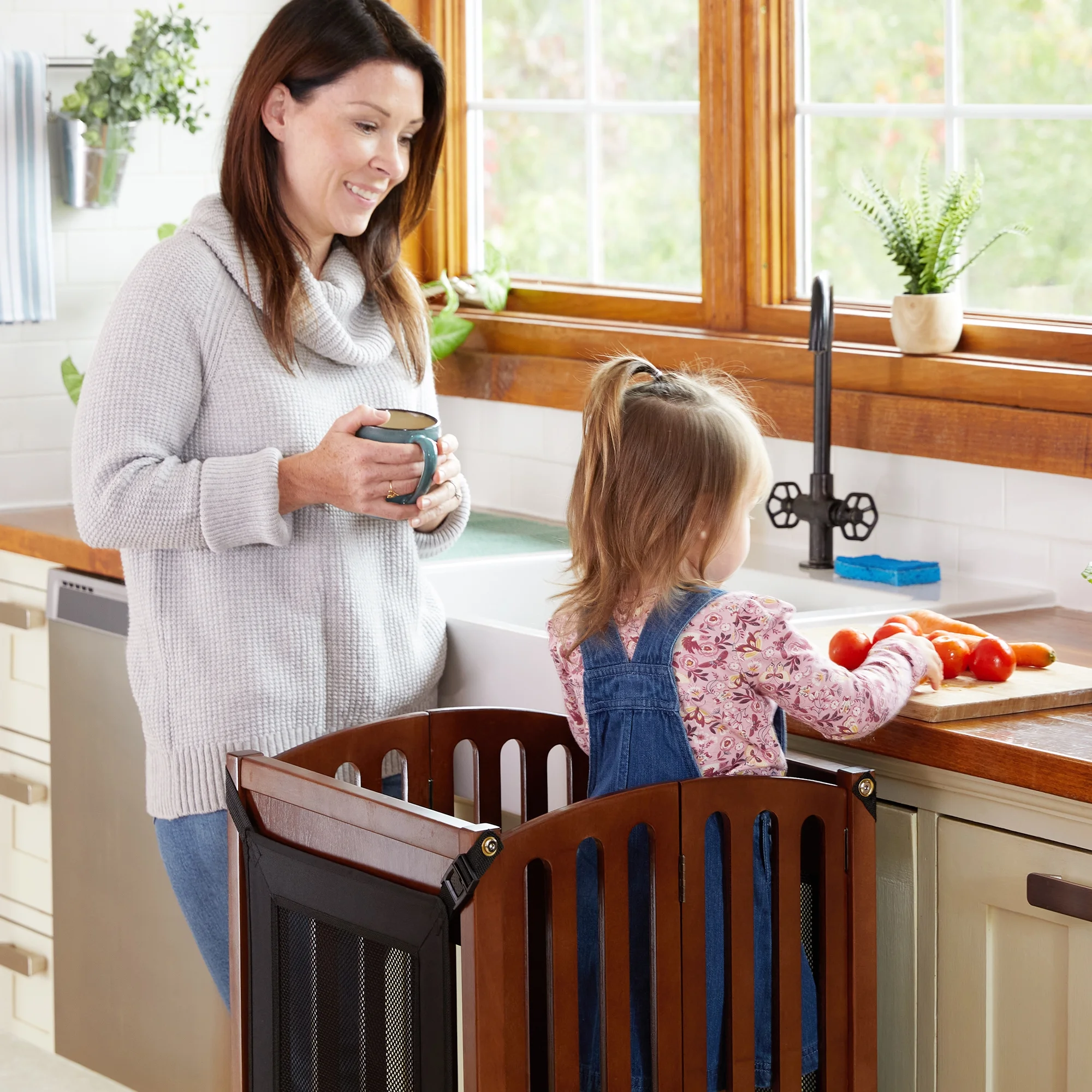 Guidecraft Contemporary Kitchen Helper Step Stool - White: Adjustable, Folding Montessori Toddler Tower - Safety Learning Furniture - Image 37