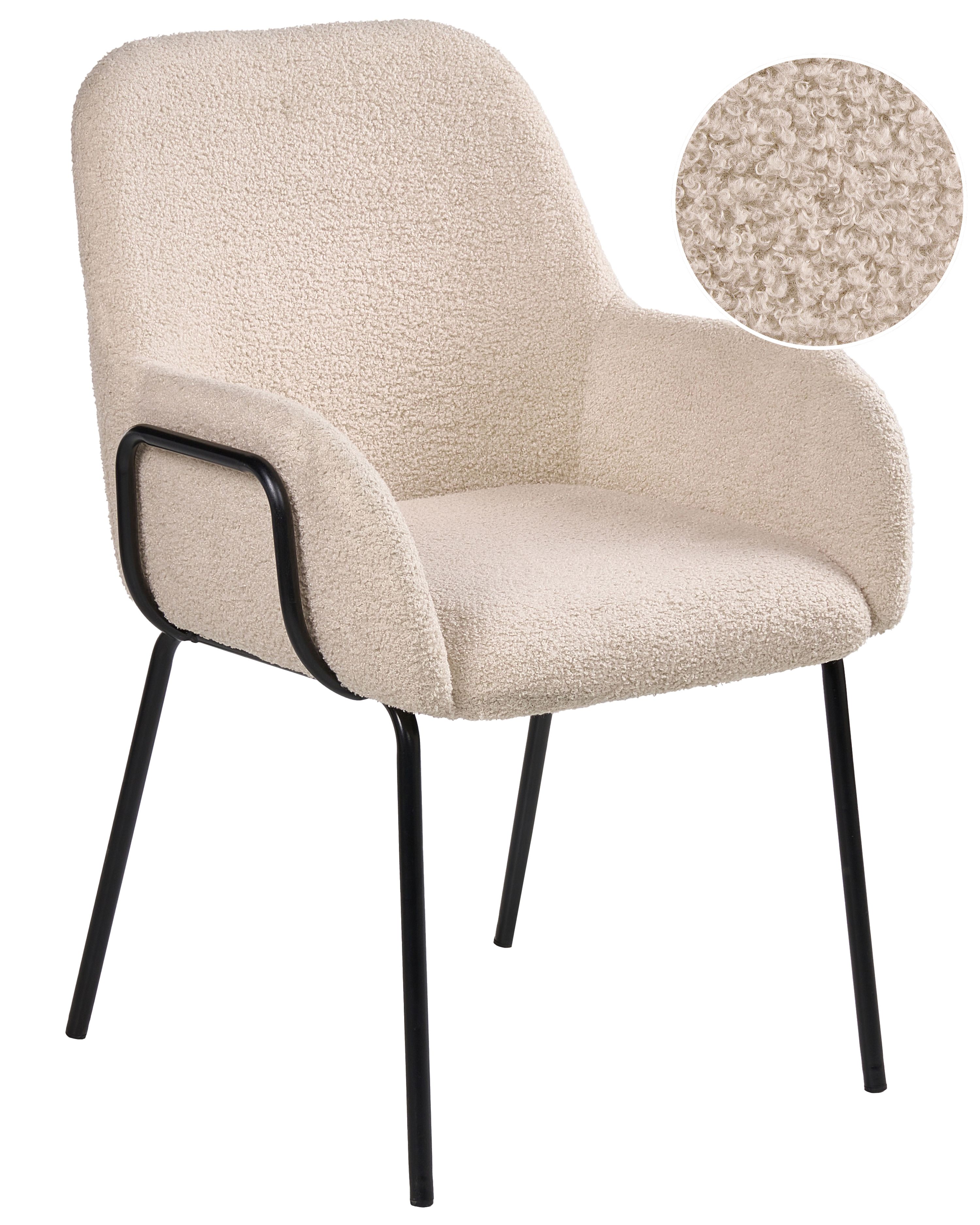 Dining Chair ALGONA Boucle Light Beige