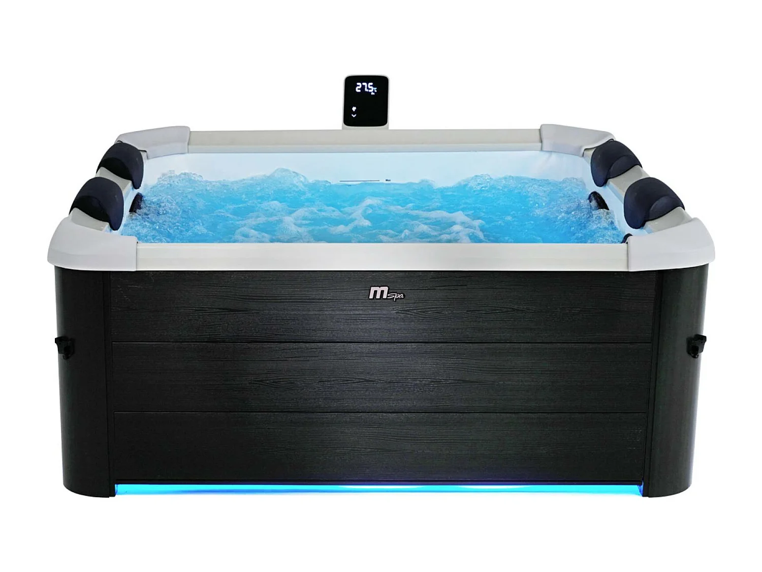 SPA rigide OSLO MSPA 6 personnes gris. 4 coussins. bâche incluse. hydromassages système