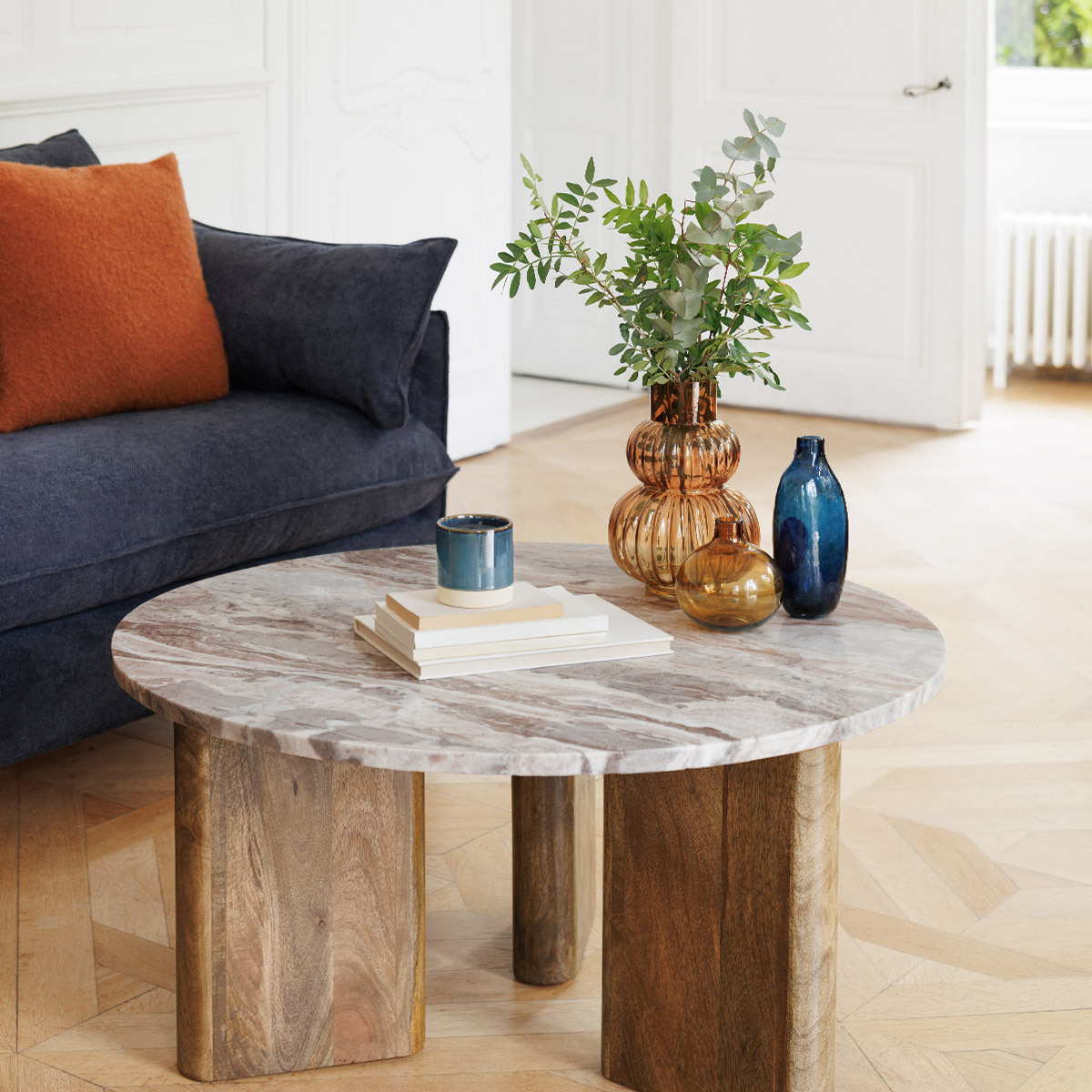 Coffee table "Coppa" Mango wood, D.91 cm