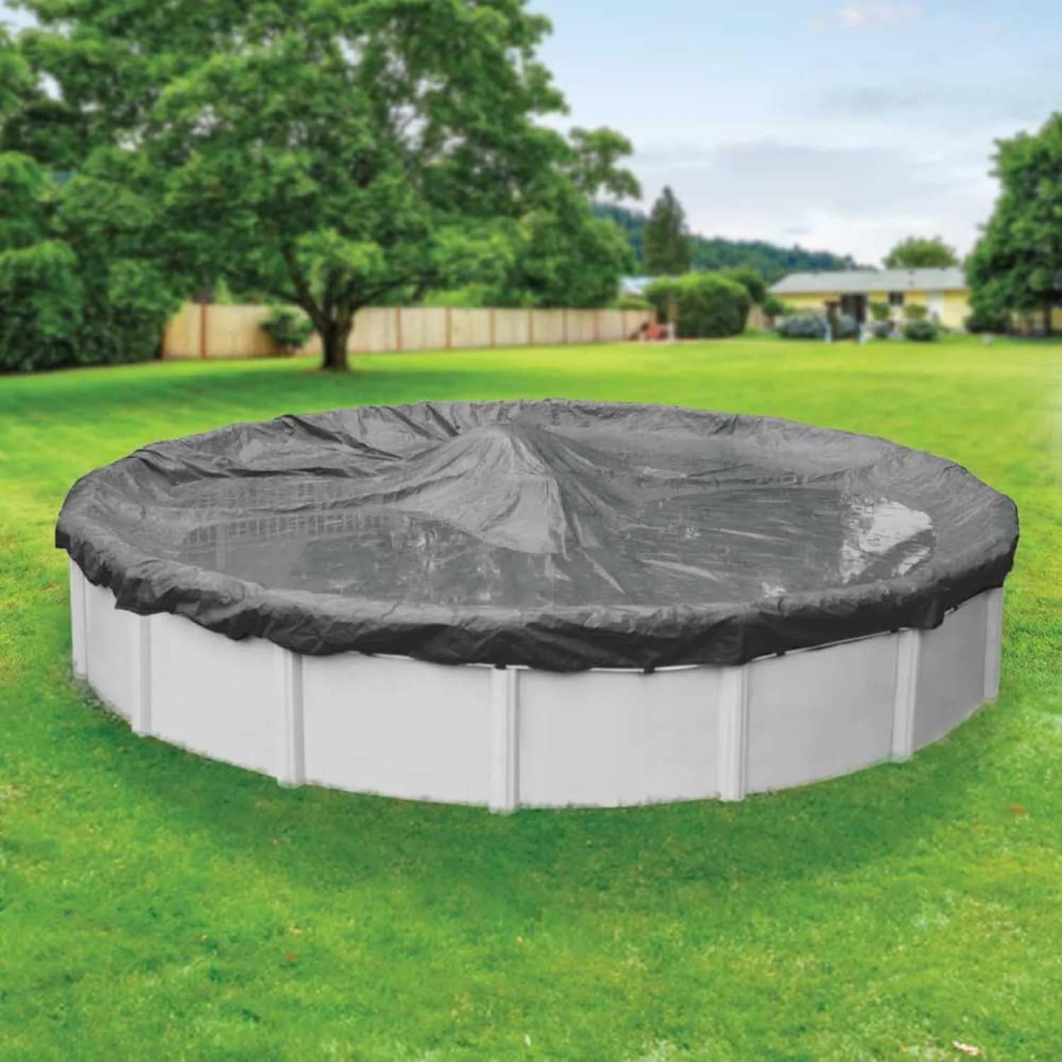 Robelle Ultimate Charcoal Winter Pool Cover For 30 ft Above Ground Pools, 34 ft Cover Size, 4 ft Overlap - 5130-4 - Image 2 Robelle Ultimate Charcoal Winter Pool Cover For 30 ft Above Ground Pools, 34 ft Cover Size, 4 ft Overlap - 5130-4 - Image 2