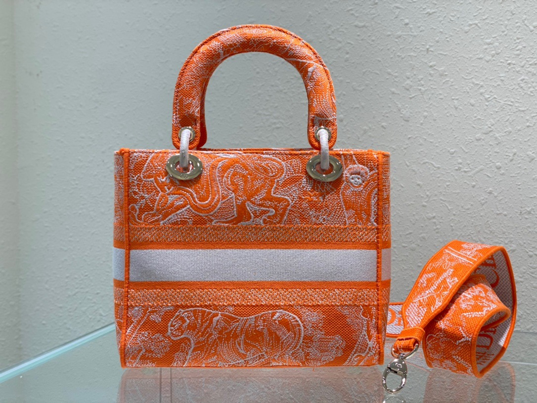 Christian Dior Medium Lady D-Lite Bag Orange, For Women, Women’s Handbags 24cm/9.5in CD M0565OROC_M0571:1High-quality replica