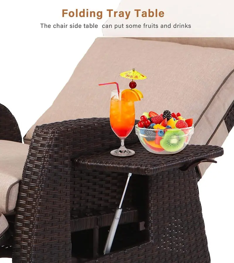 Weatherproof Outdoor Recliner Chair - 330 lbs Capacity, Steel Frame - Image 4 Weatherproof Outdoor Recliner Chair - 330 lbs Capacity, Steel Frame - Image 4