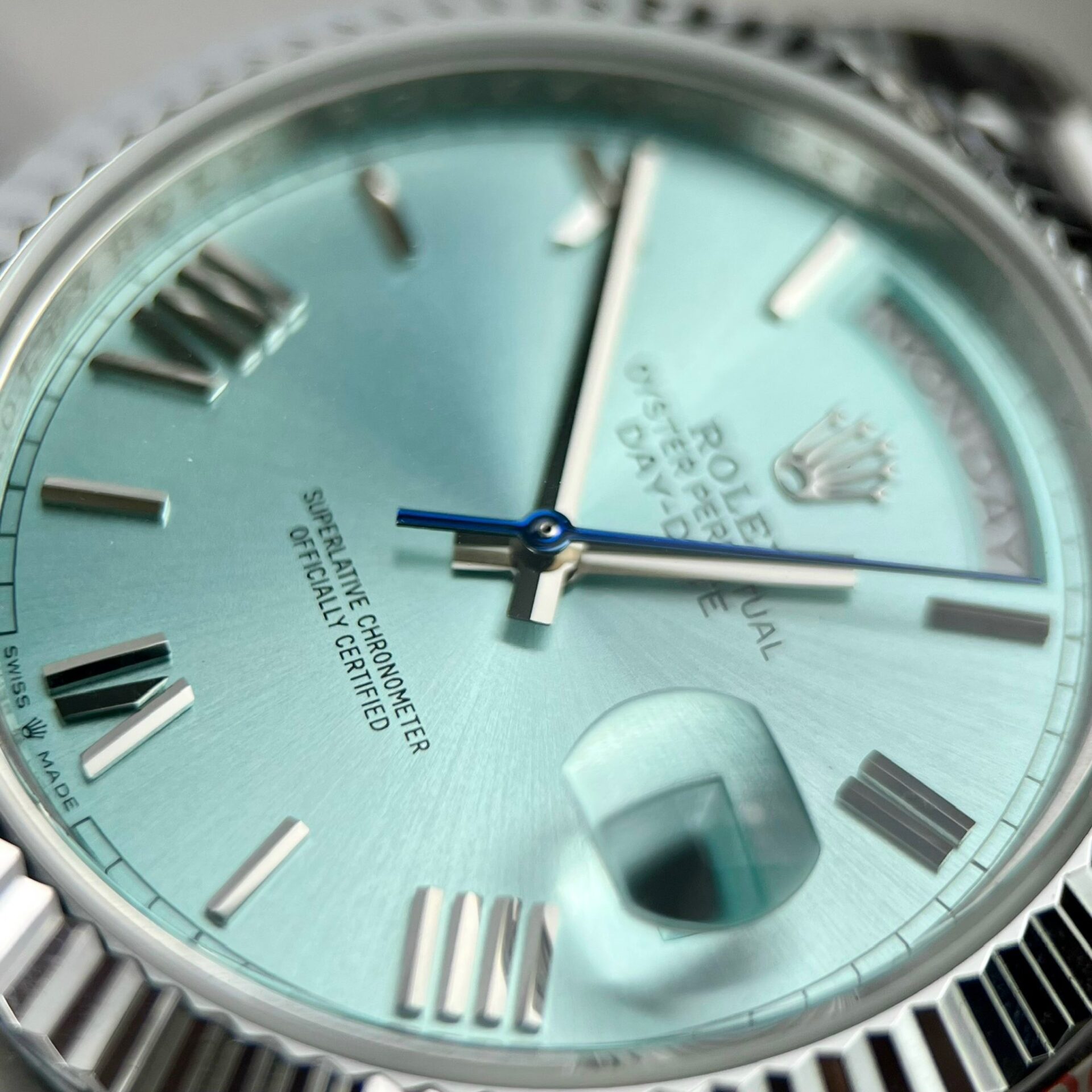 Rolex Day-Date 228236 Replica 11 Watch Ice Blue Dial GM Factory 40mm - Top club