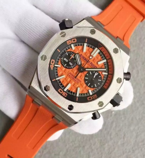 Replica Audemars Piguet JF Royal Oak Offshore Diver Chronograph Orange Rubber Strap A3126 - Elite Watch Atelier