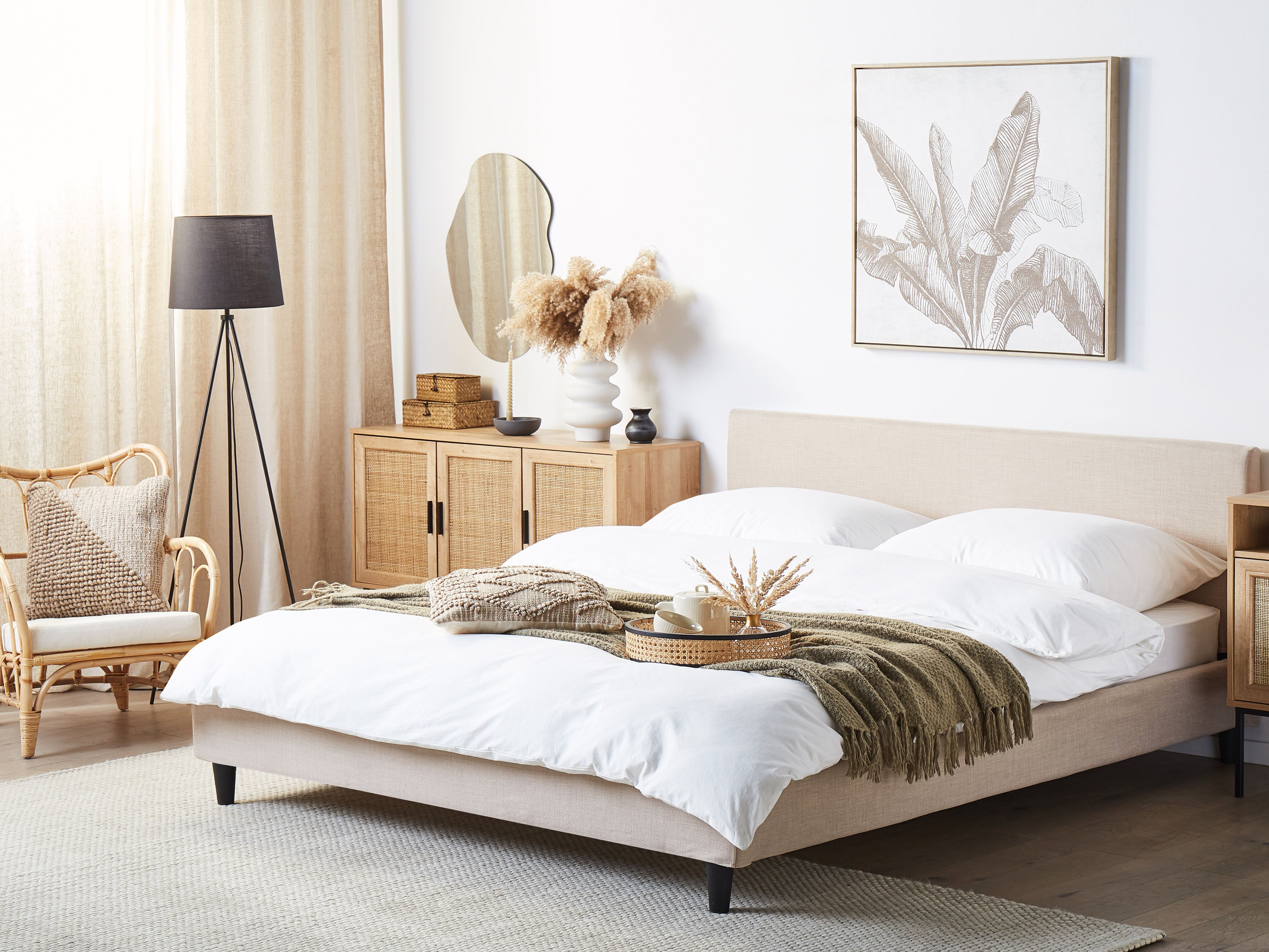Bed Fabric FITOU 180 x 200 cm (EU Super King) Beige