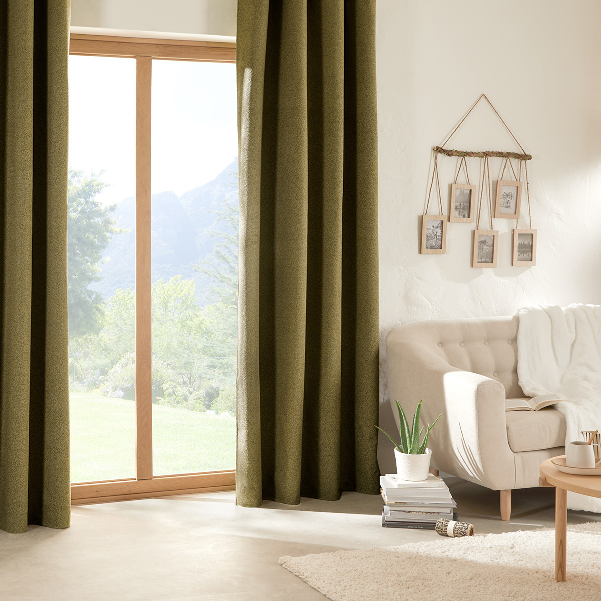 Blackout curtain "Soana" Khaki green, 140x260 cm