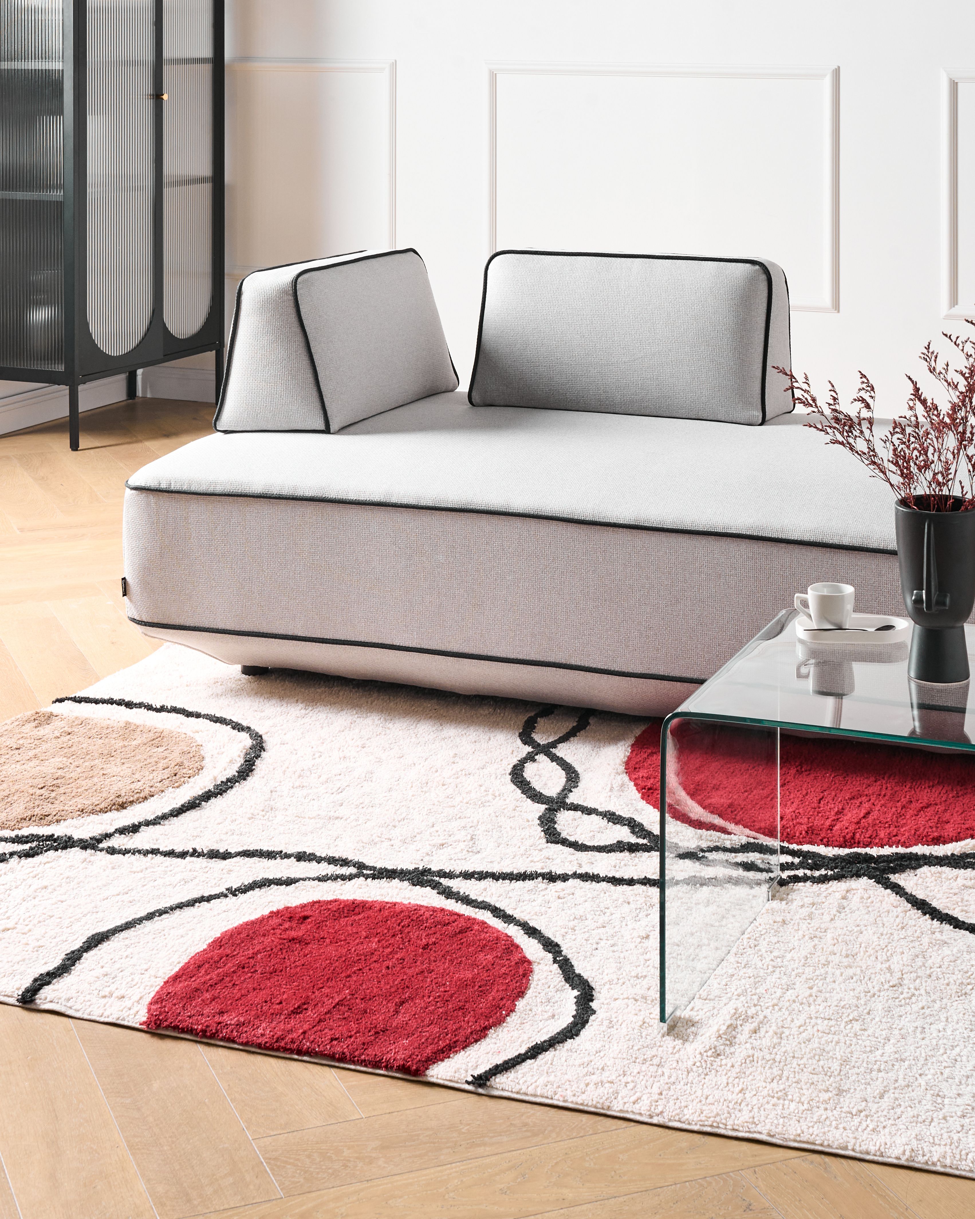 Rug BOLAT Beige 140 x 200 cm Cotton