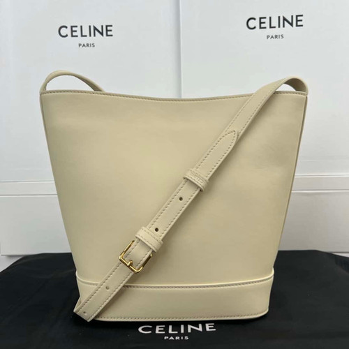 Celine CUIR TRIOMPHE small smooth cowhide bucket bag yellowtail