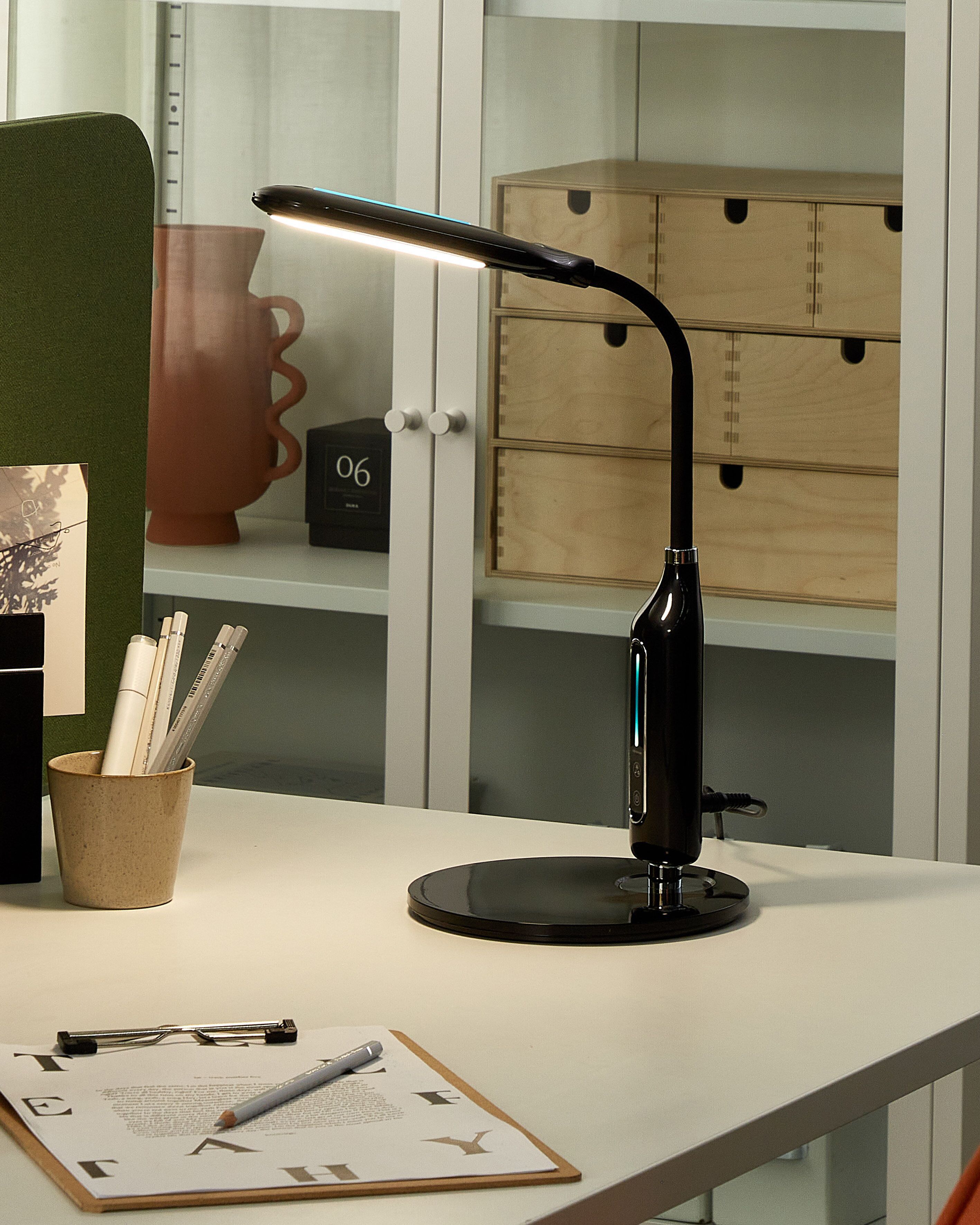 LED Desk Lamp CYGNUS with Dimmer Metal Black