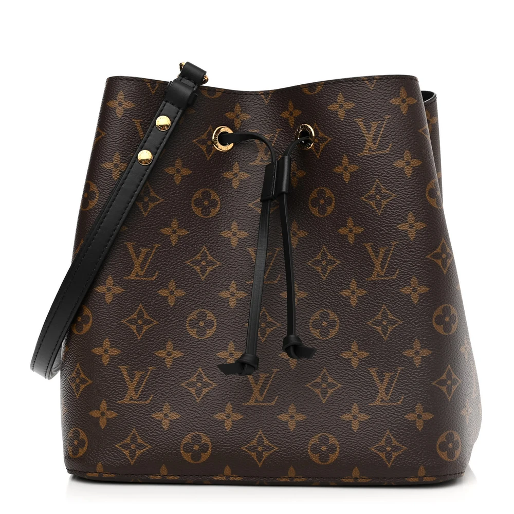 Black Monogram Canvas Neonoe MM Replica Handbag1:1High-quality replica