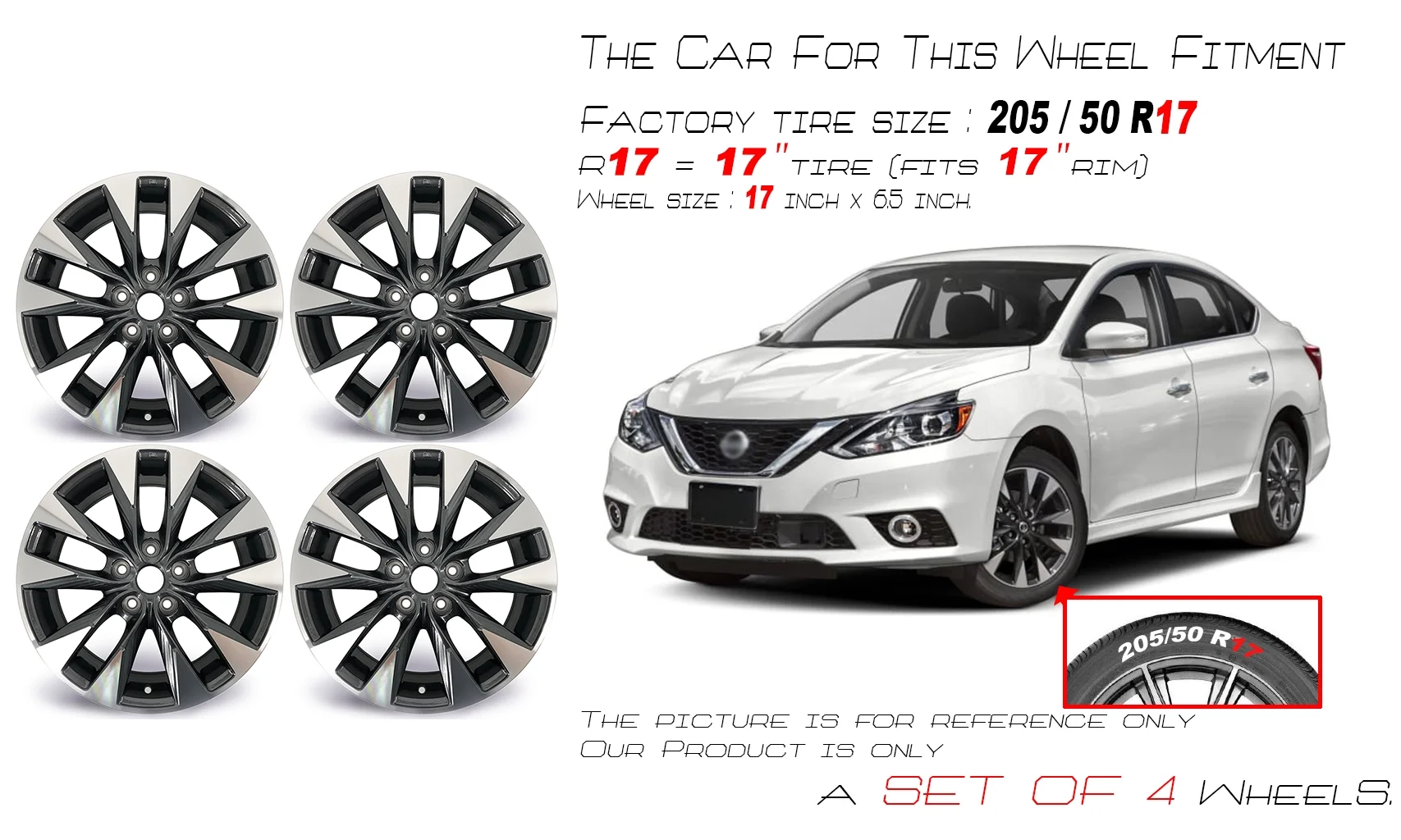 For Nissan Sentra OEM Design Wheel 17