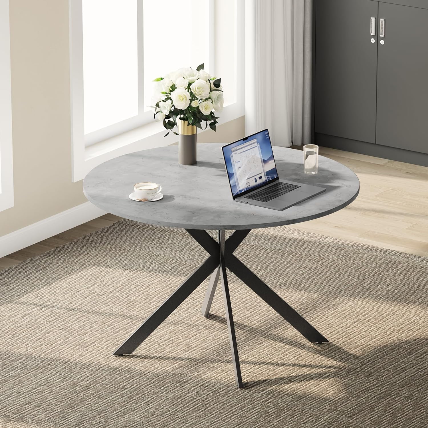 EROMMY Round Dining Table Set for 4, 47
