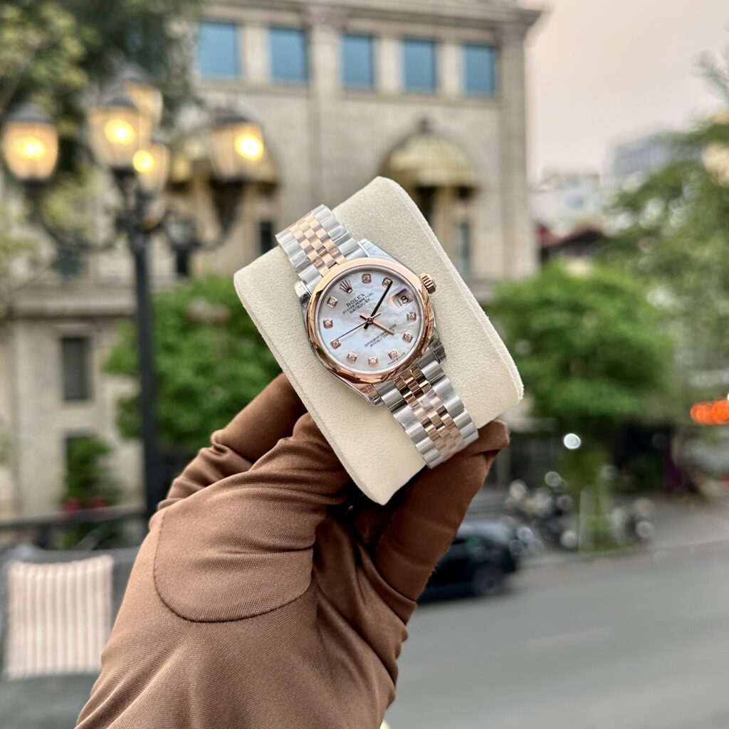 Rolex Fake Watch DateJust Demi Rose Gold Mother Of Pearl Dial 31mm - Top club