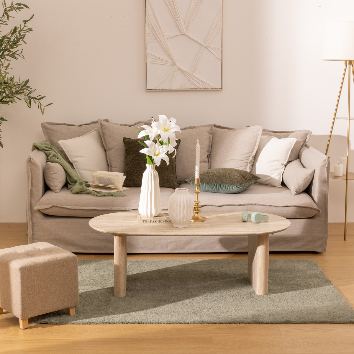 Coffee table "Anaya" Beige, 120x60x40 cm