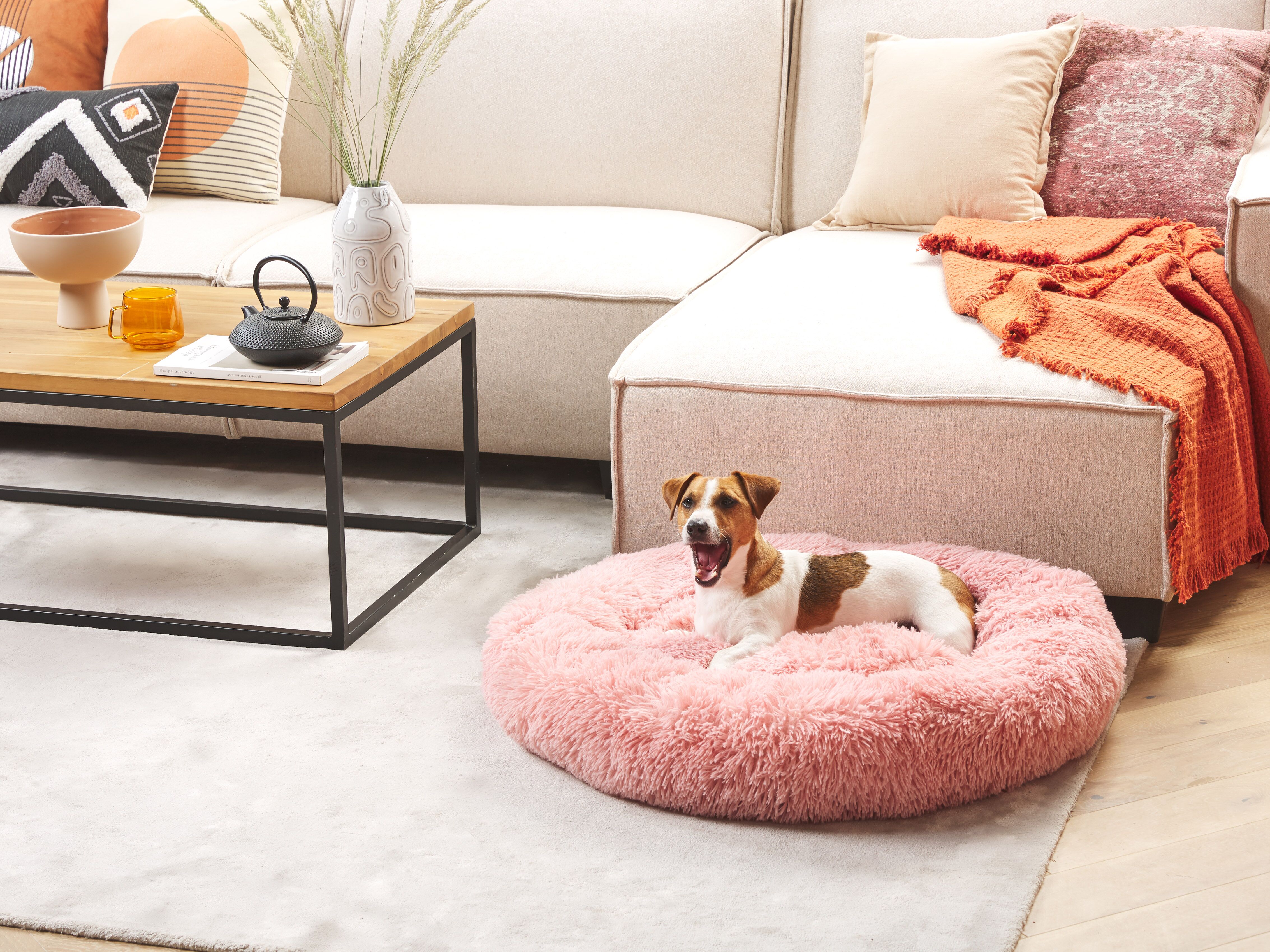 Pet Bed KULU Faux Fur Pink