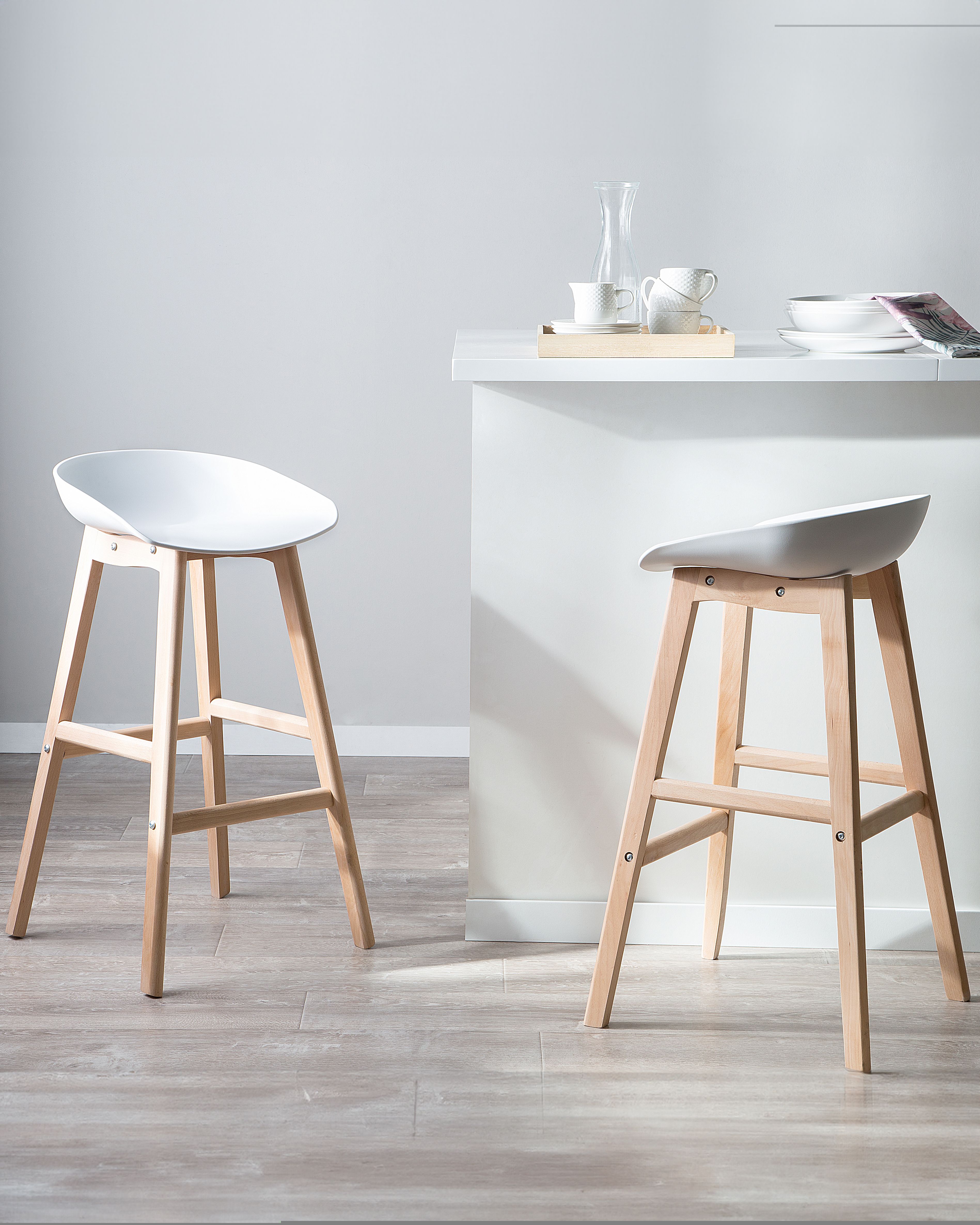Set of 2 Bar Chairs MICCO White