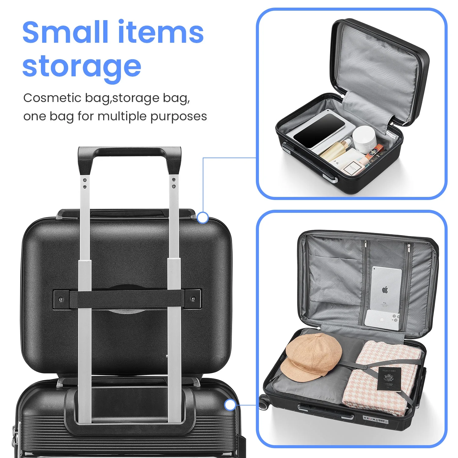 4 Piece Luggage Set, Expandable Lightweight Suitcase Set, PP Materials Travel Luggage with TSA Lock Spinner Wheels, White (14/20/24/28) - Image 45