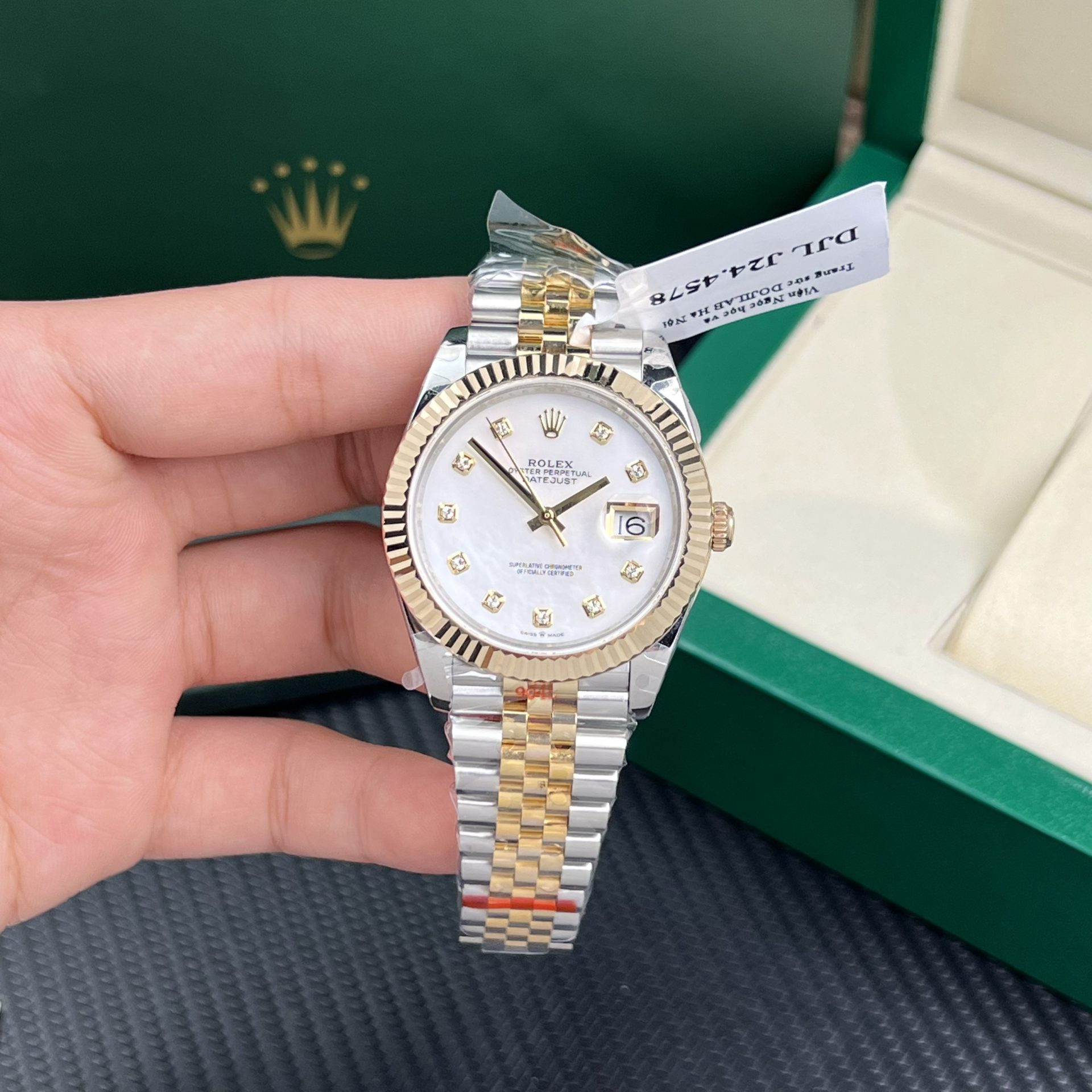 Rolex Replica Watch DateJust Gold Wrapped Mother Of Pearl Dial GM Factory 41mm - Top club