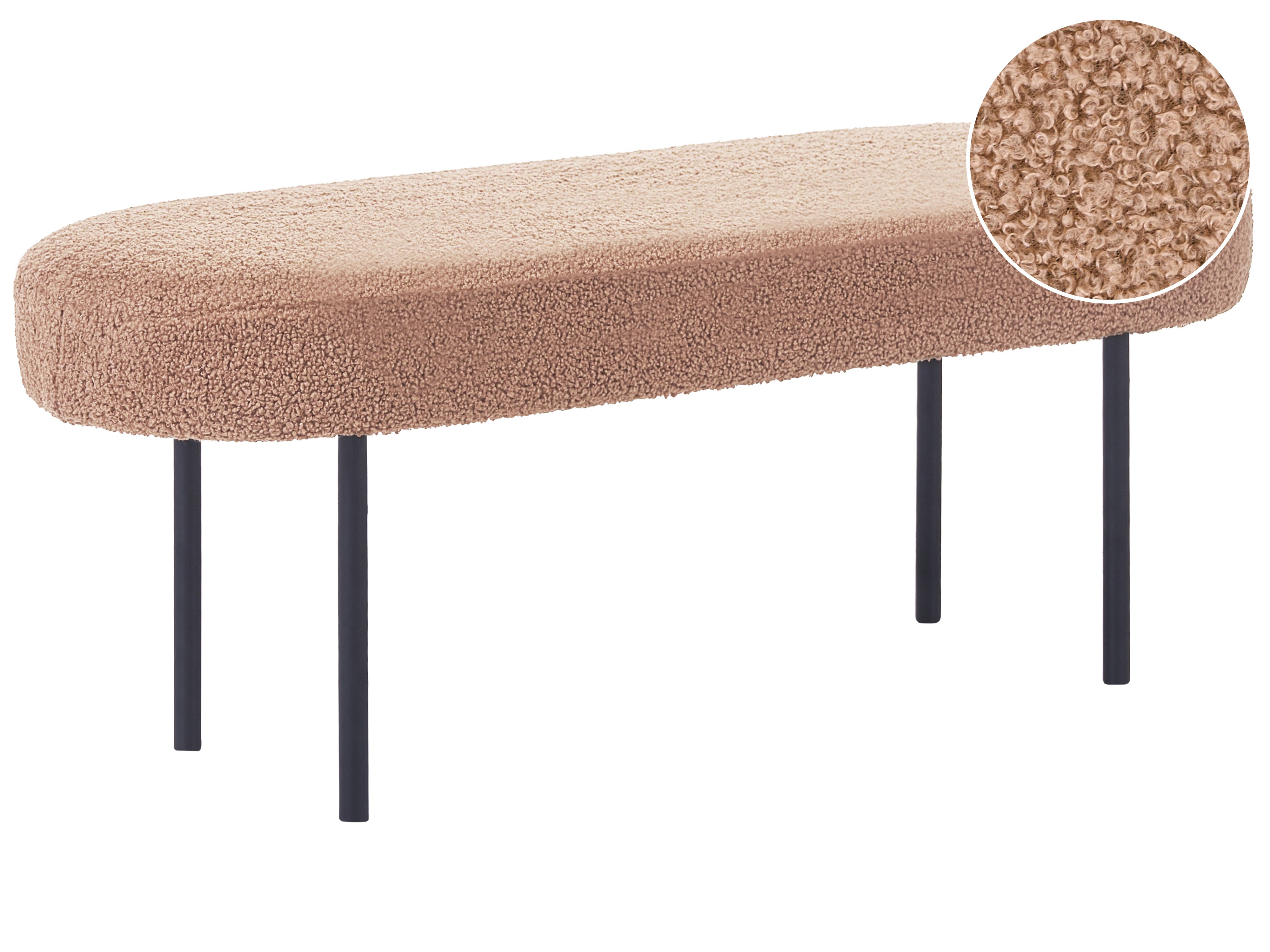 Upholstered Bench WOLFEBORO Boucle Light Brown