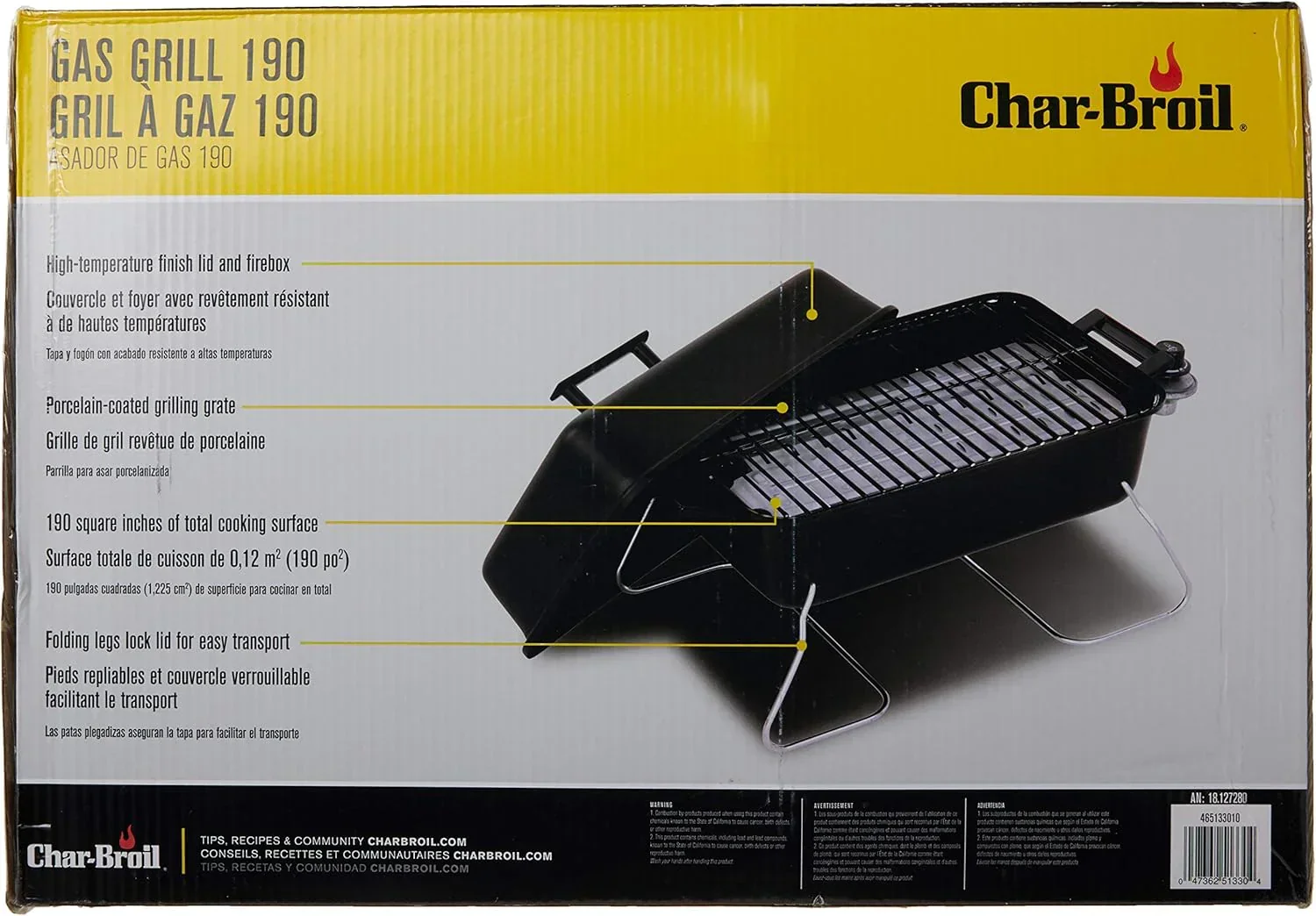 Char-Broil Portable 1-Burner Stainless Steel Propane Gas Grill - 465133010 - Image 5 Char-Broil Portable 1-Burner Stainless Steel Propane Gas Grill - 465133010 - Image 5