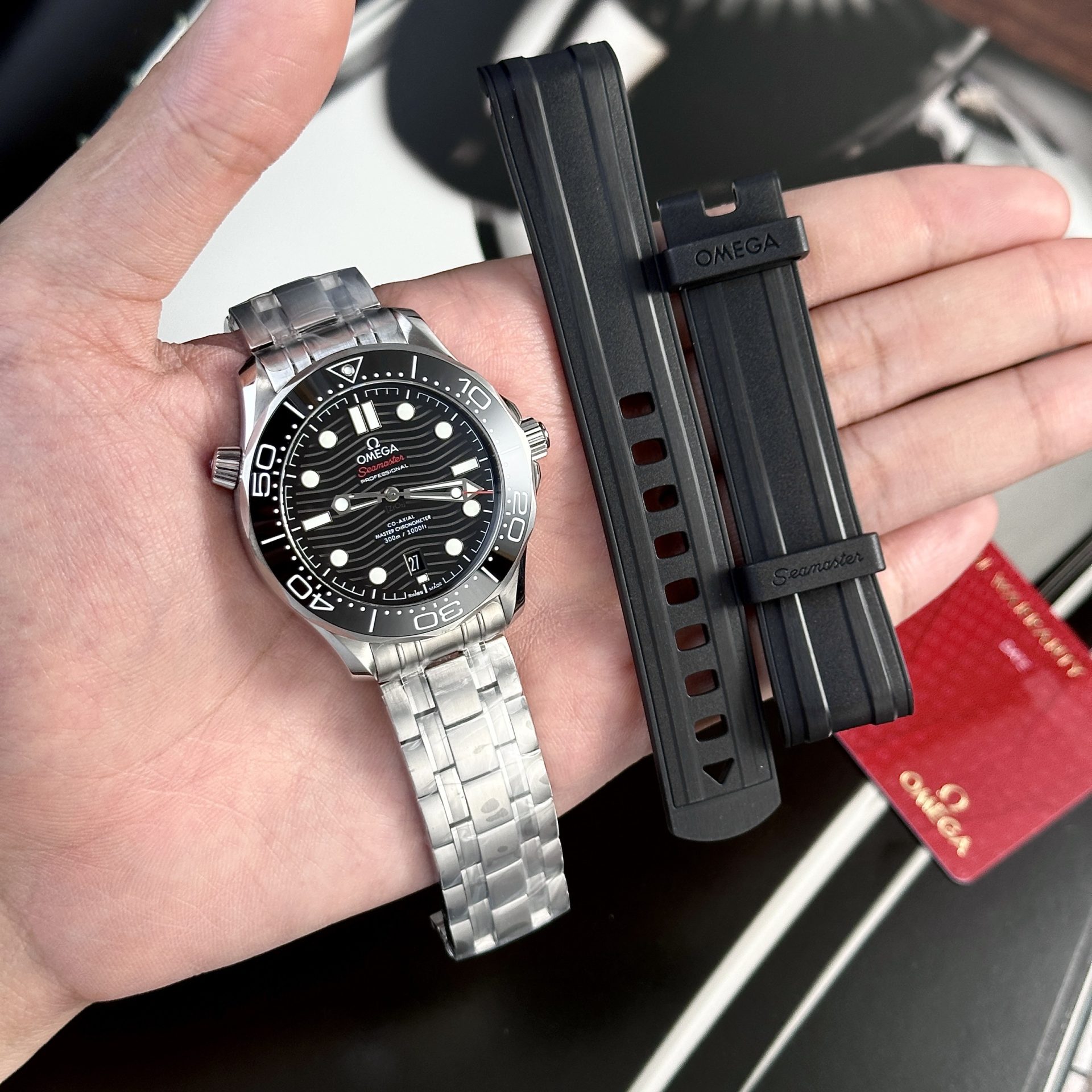 Omega Seamaster Diver 300m Co-Axial Replica Watch Black Dial VS Factory 42mm - Elite Watch Atelier