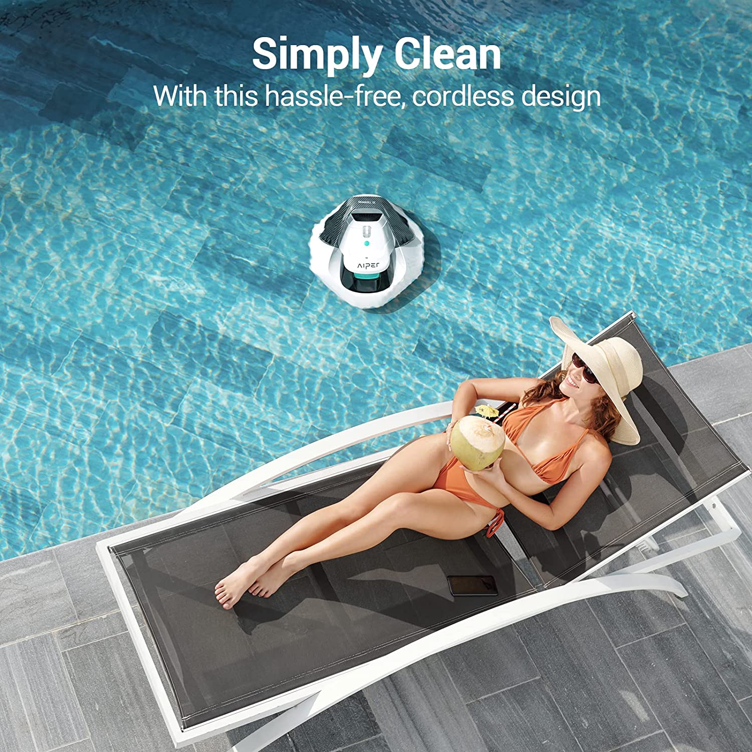 AIPER Cordless Robotic Pool Cleaner With Dual-Drive Motors - Seagull 600 - Image 2 AIPER Cordless Robotic Pool Cleaner With Dual-Drive Motors - Seagull 600 - Image 2