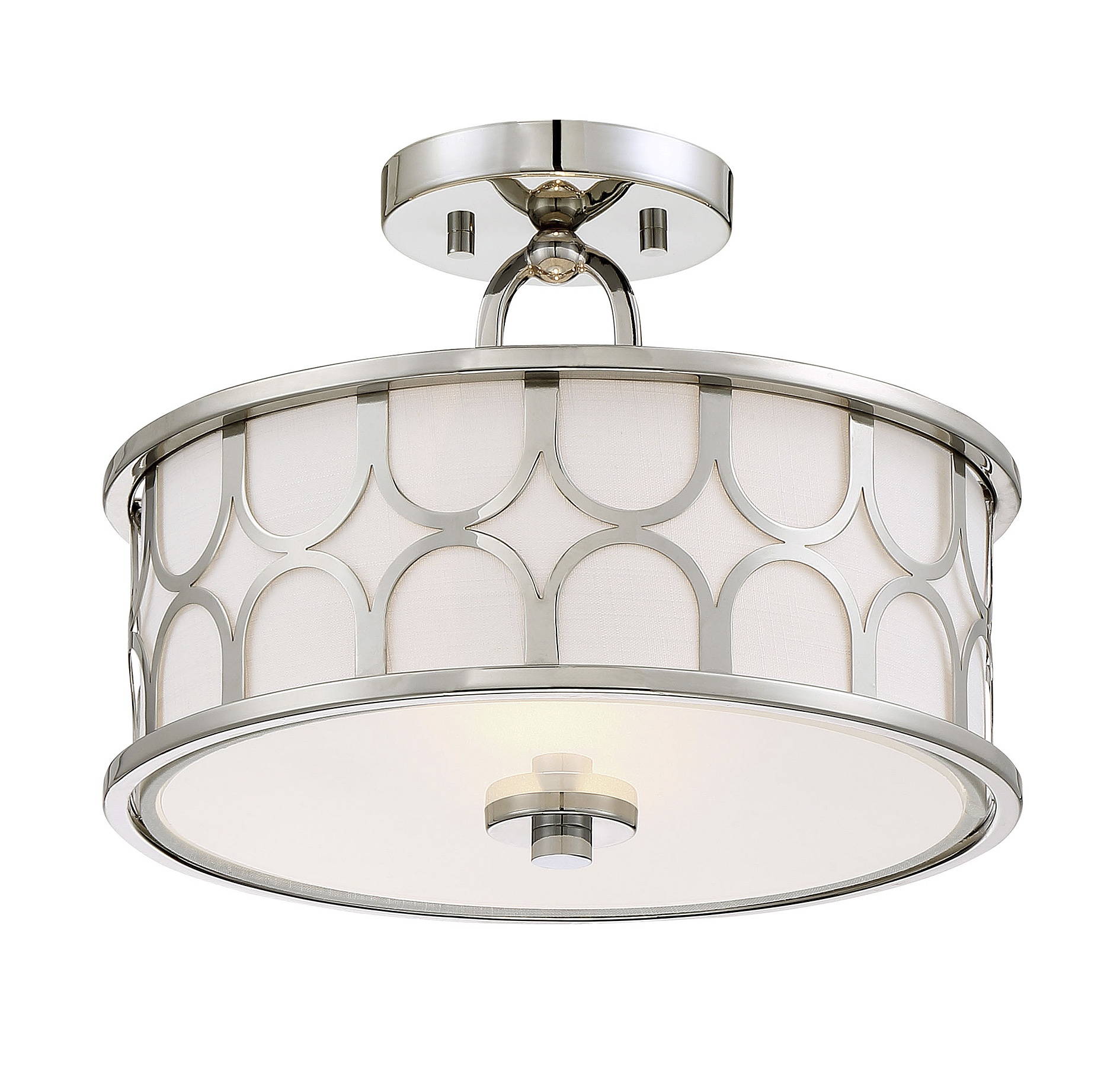 Trade Winds Courtland Semi-Flush Mount Ceiling Light in Polished Nickel