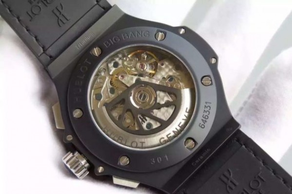 Replica Hublot Big Bang 44mm Carbon Fiber Black Gummy Strap A7750 - Top club