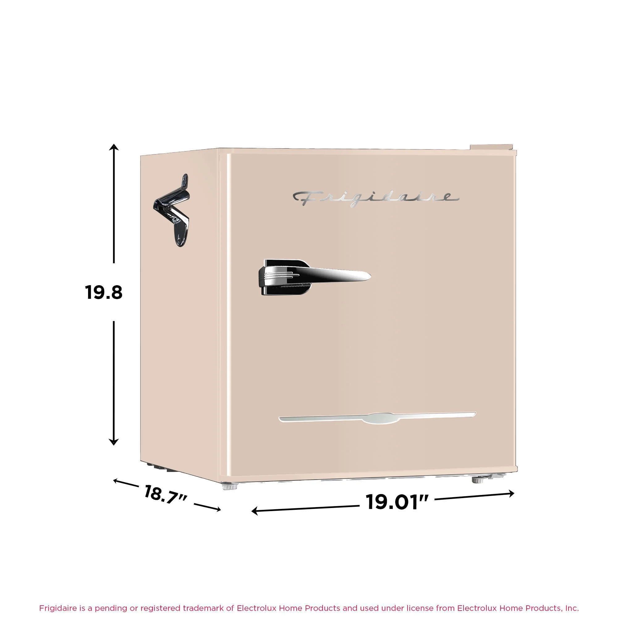 Frigidaire 1.6 Cu ft. Retro Compact Refrigerator with Side Bottle Opener, Coral - Image 10