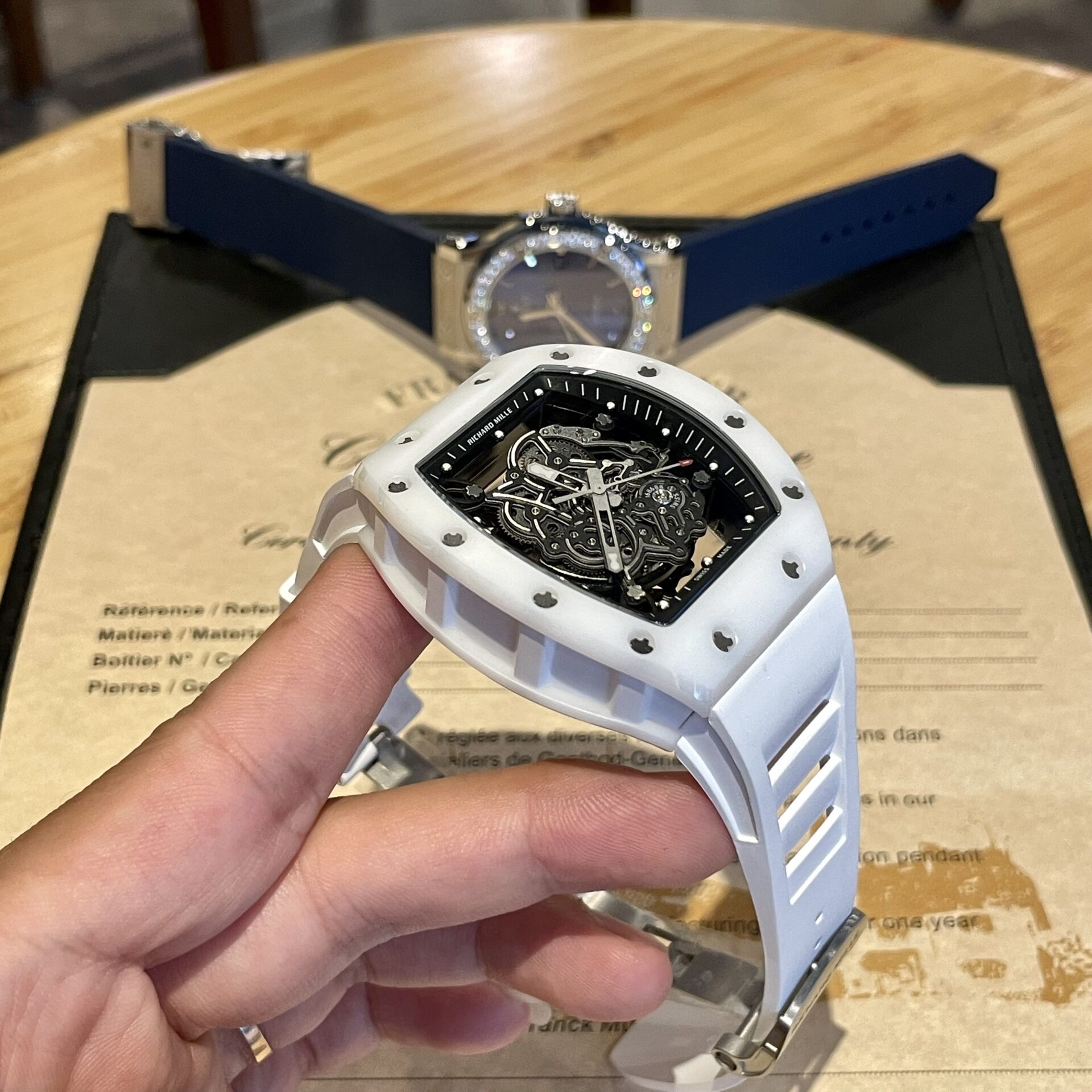 Richard Mille RM055 Best Replica Watch White Rubber Strap 45mm - Top club