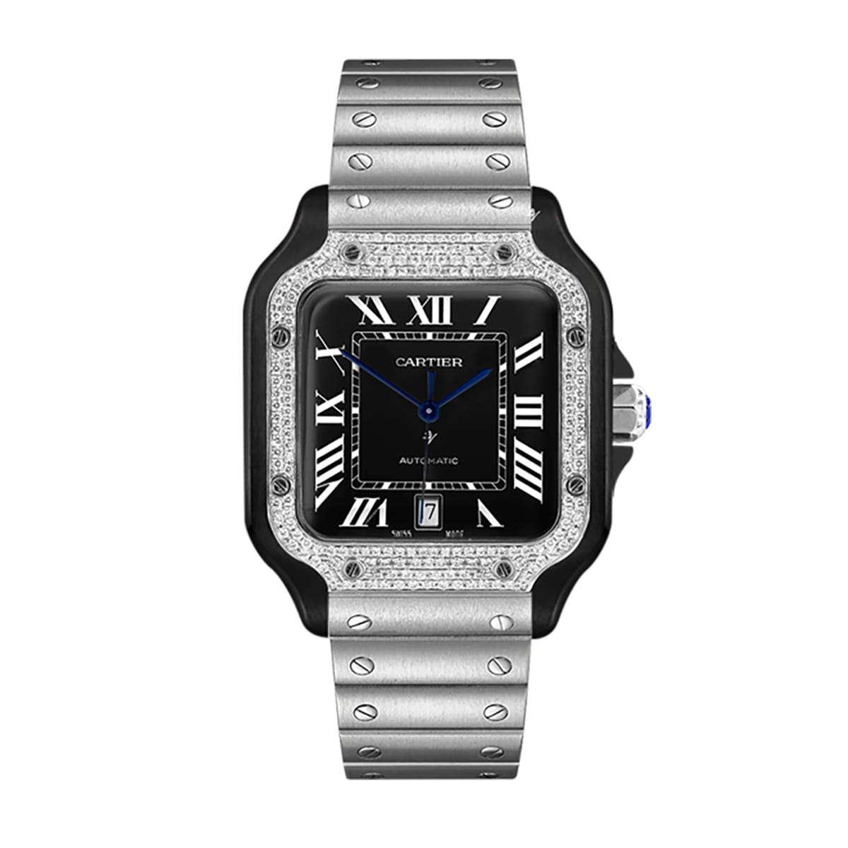 Fake Cartier Replica Watch Santos Limited Edition Black Custom(1:1 replica) - Top club