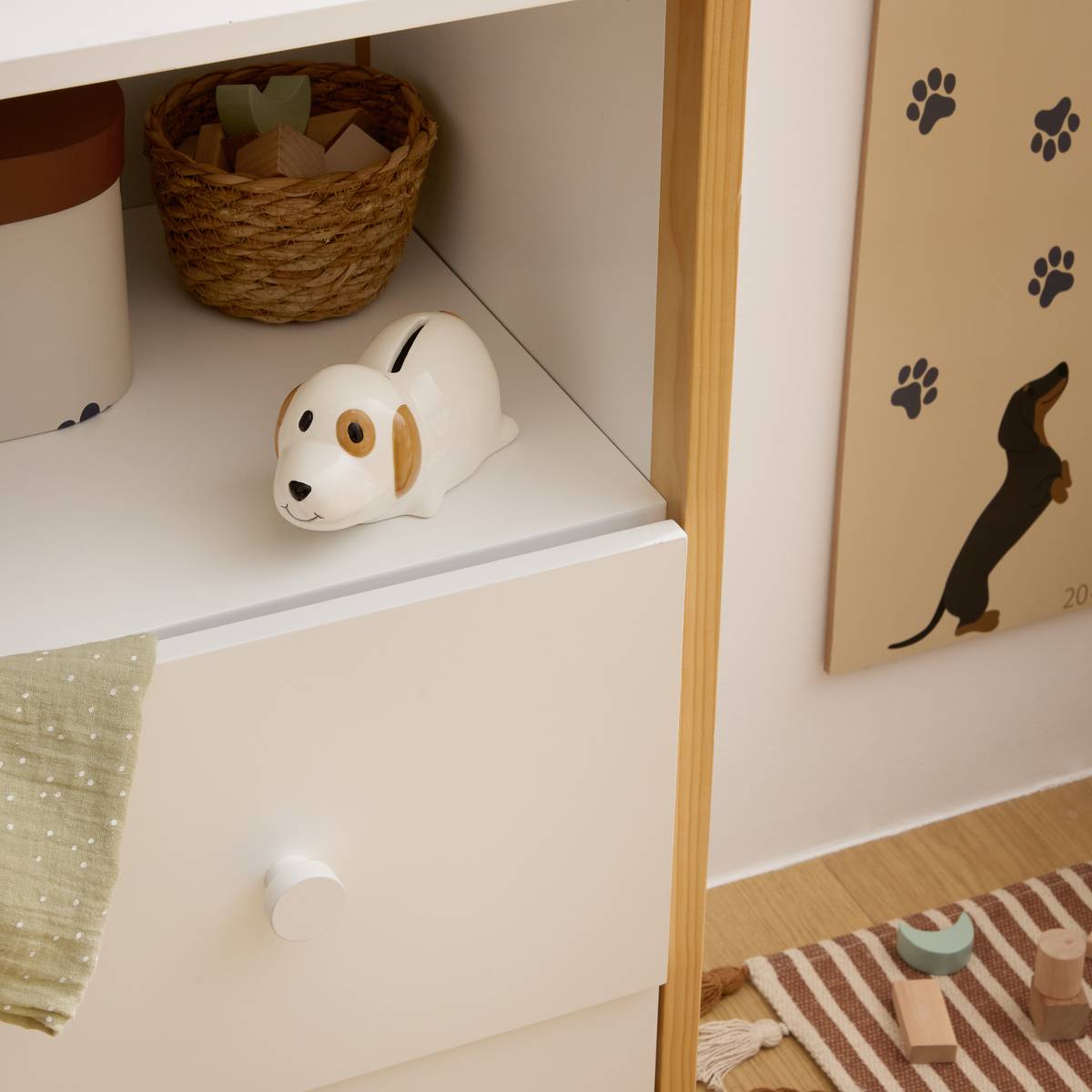 Piggy Bank "Scott" White, 15x7 cm