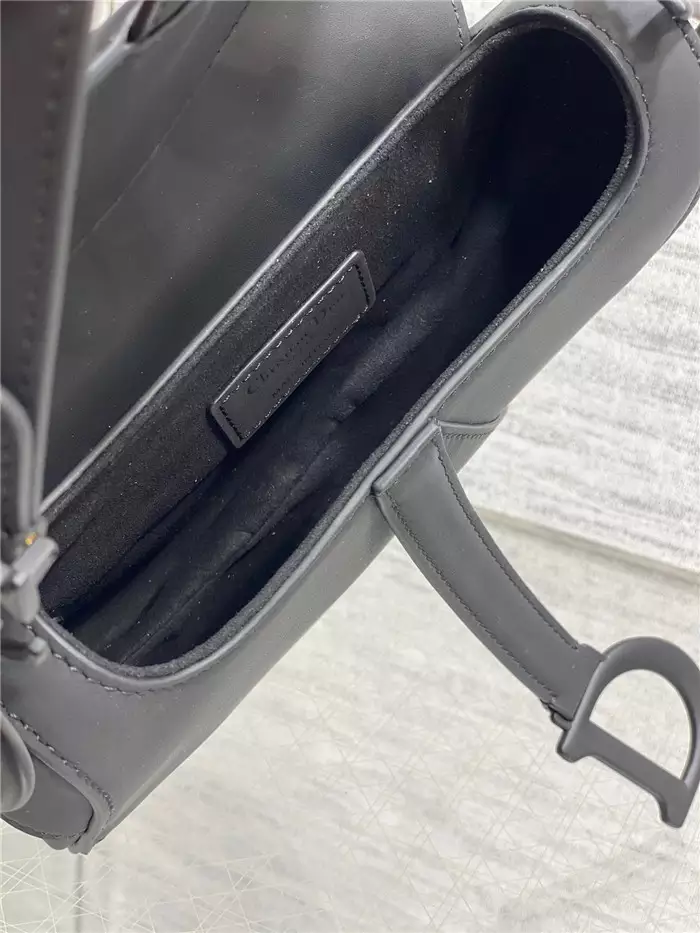 Mini Saddle Bag with Strap Black Ultramatte Calfskin1:1High-quality replica