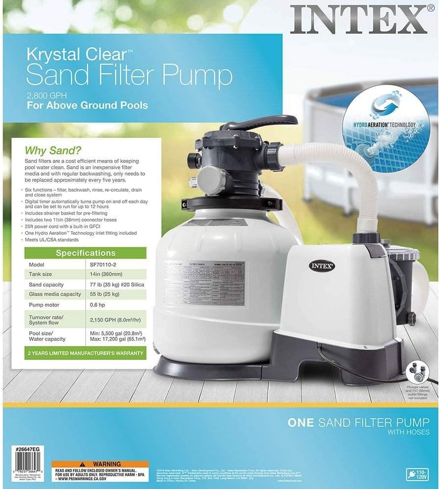 Intex Krystal Clear 16 Inch 3,000 GPH Above-Ground Pool Sand Filter Pump - 26651EG - Image 17 Intex Krystal Clear 16 Inch 3,000 GPH Above-Ground Pool Sand Filter Pump - 26651EG - Image 17