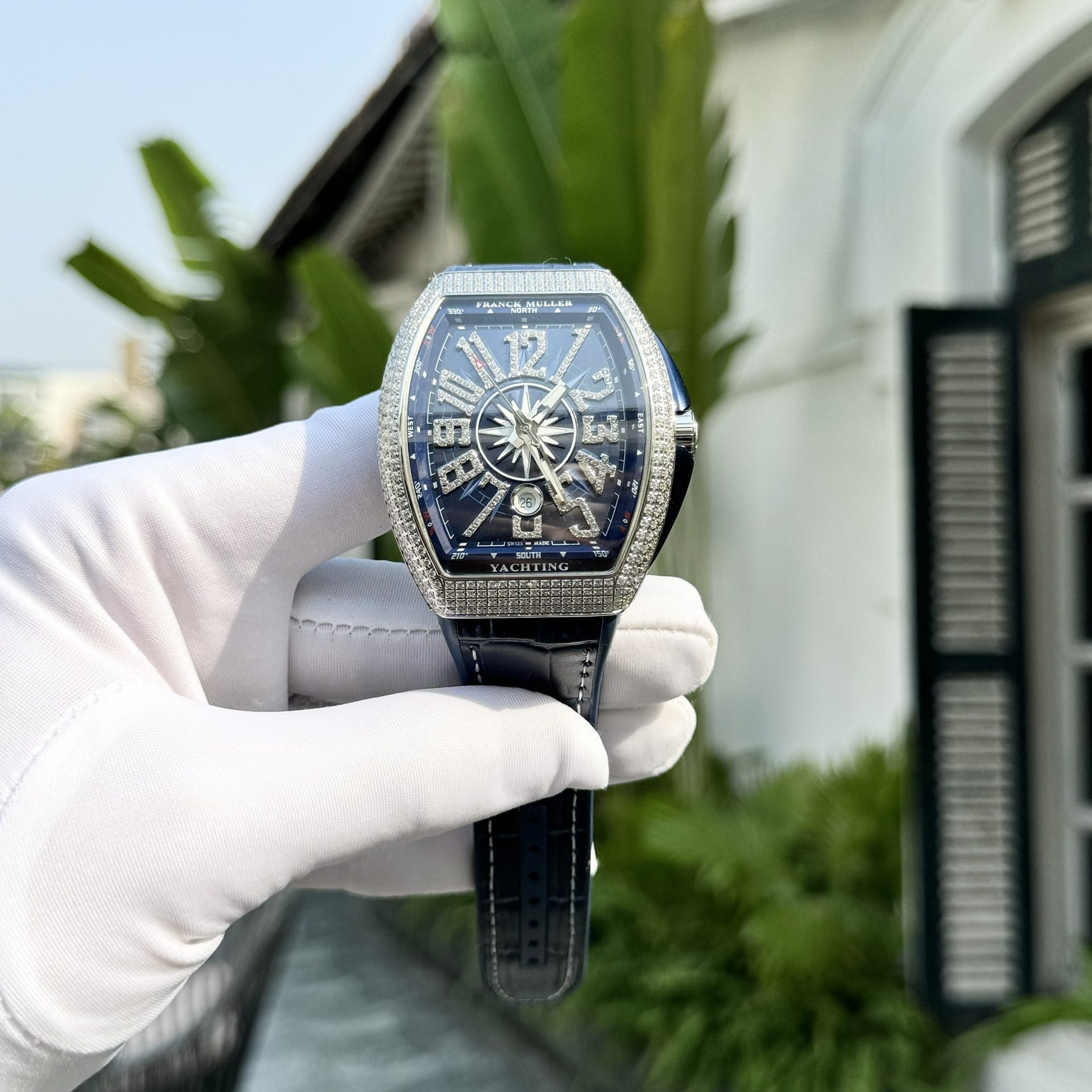 Franck Muller Vanguard V45 Blue Rubber Strap Replica Watch ABF 45mm - Top club