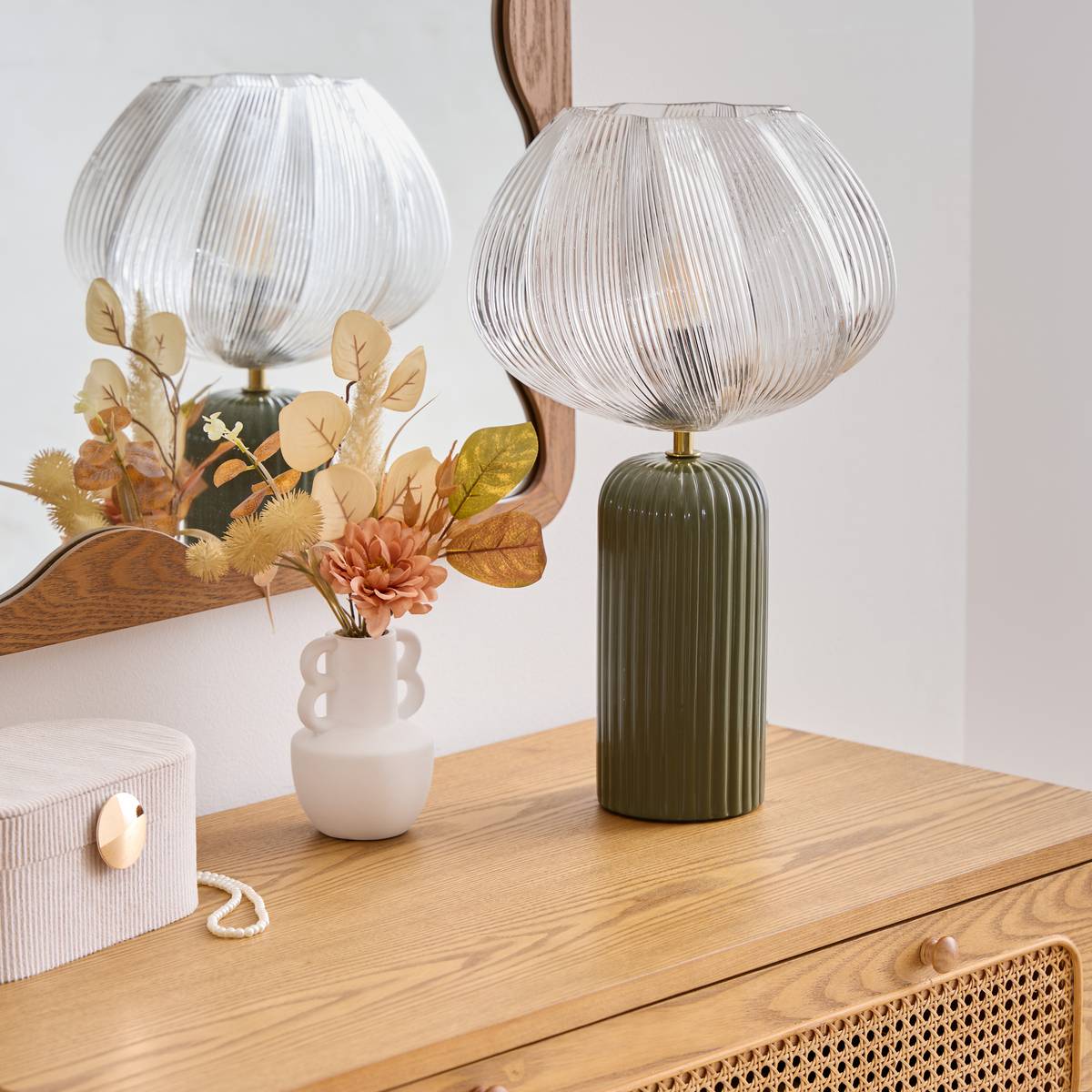 Table Lamp Sector "Phylas" Khaki Green, H.45.5 cm
