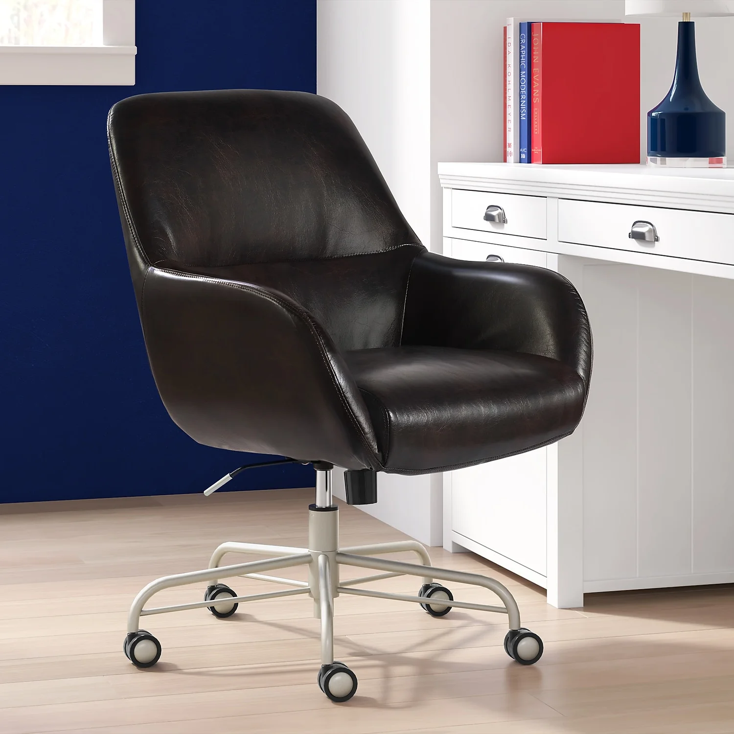Tommy Hilfiger Forester Leather Office Chair Dark Brown