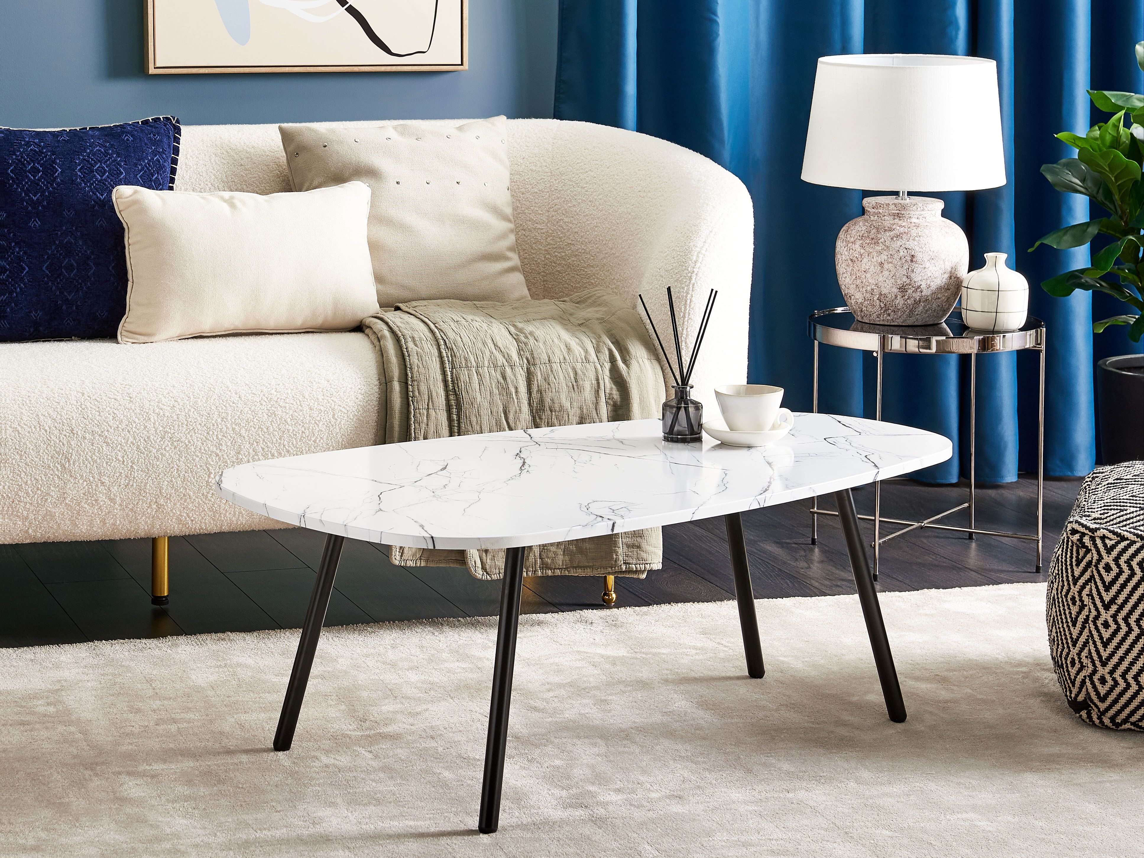 Coffee Table BIDDLE White Marble