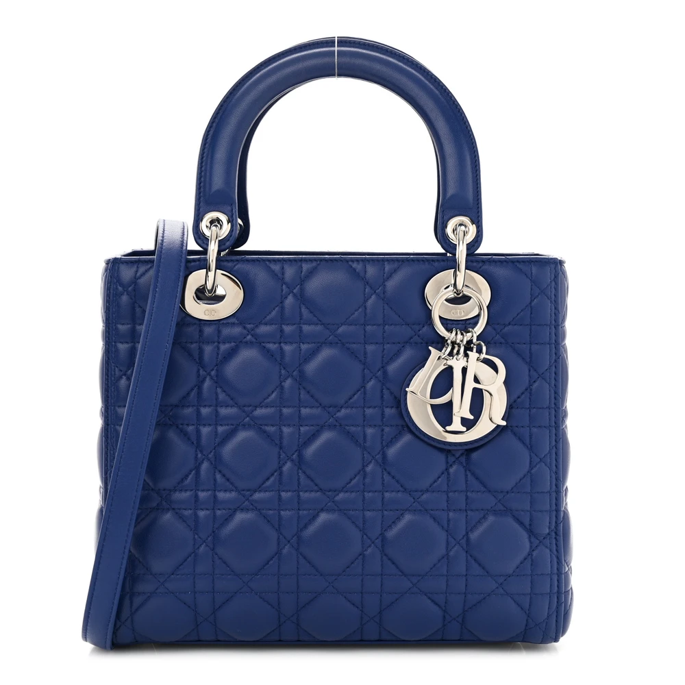 Mirror Quality Replica Dior Lady Bag in Blue Lambskin Leather