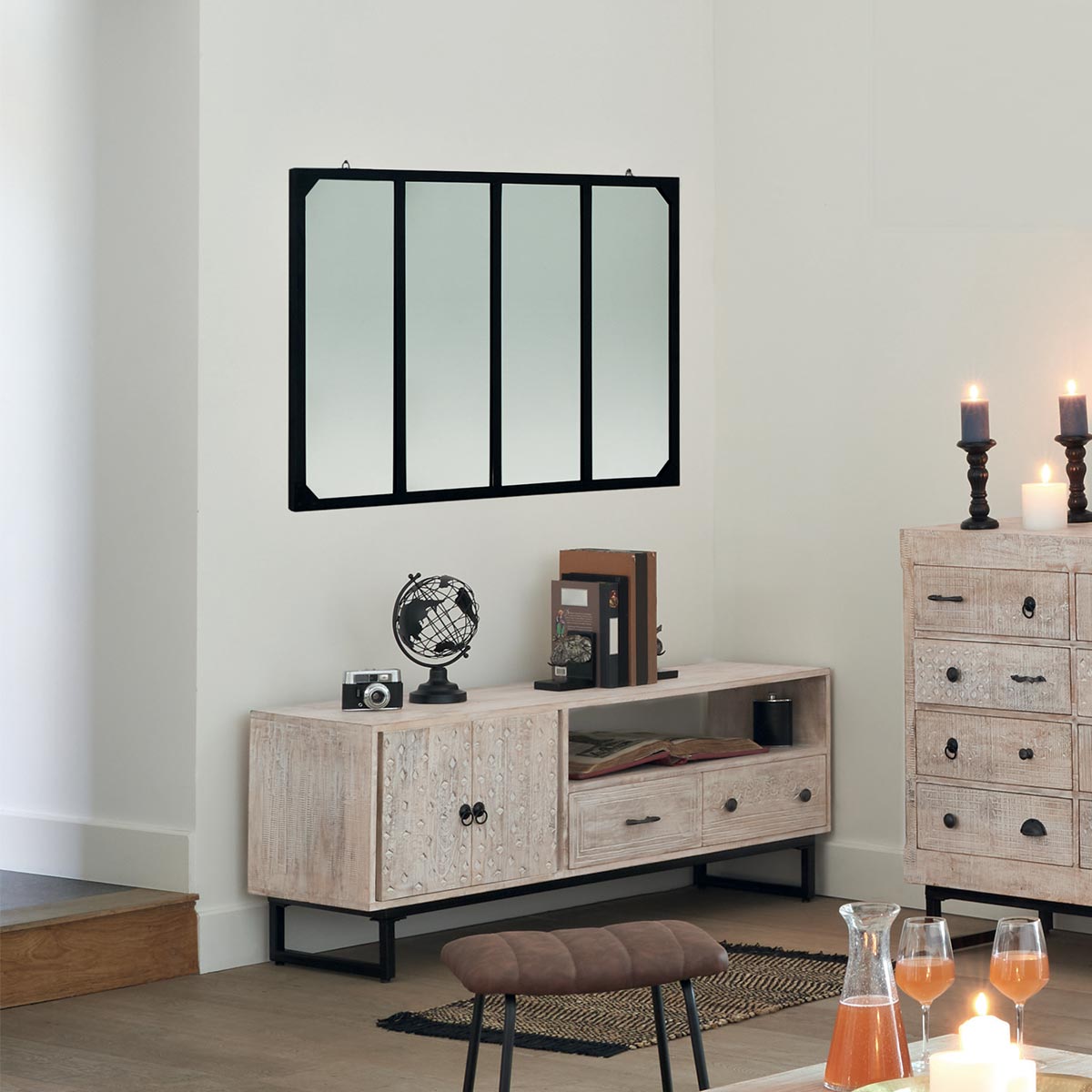 Workshop mirror"Lola" Black, 116x76 cm