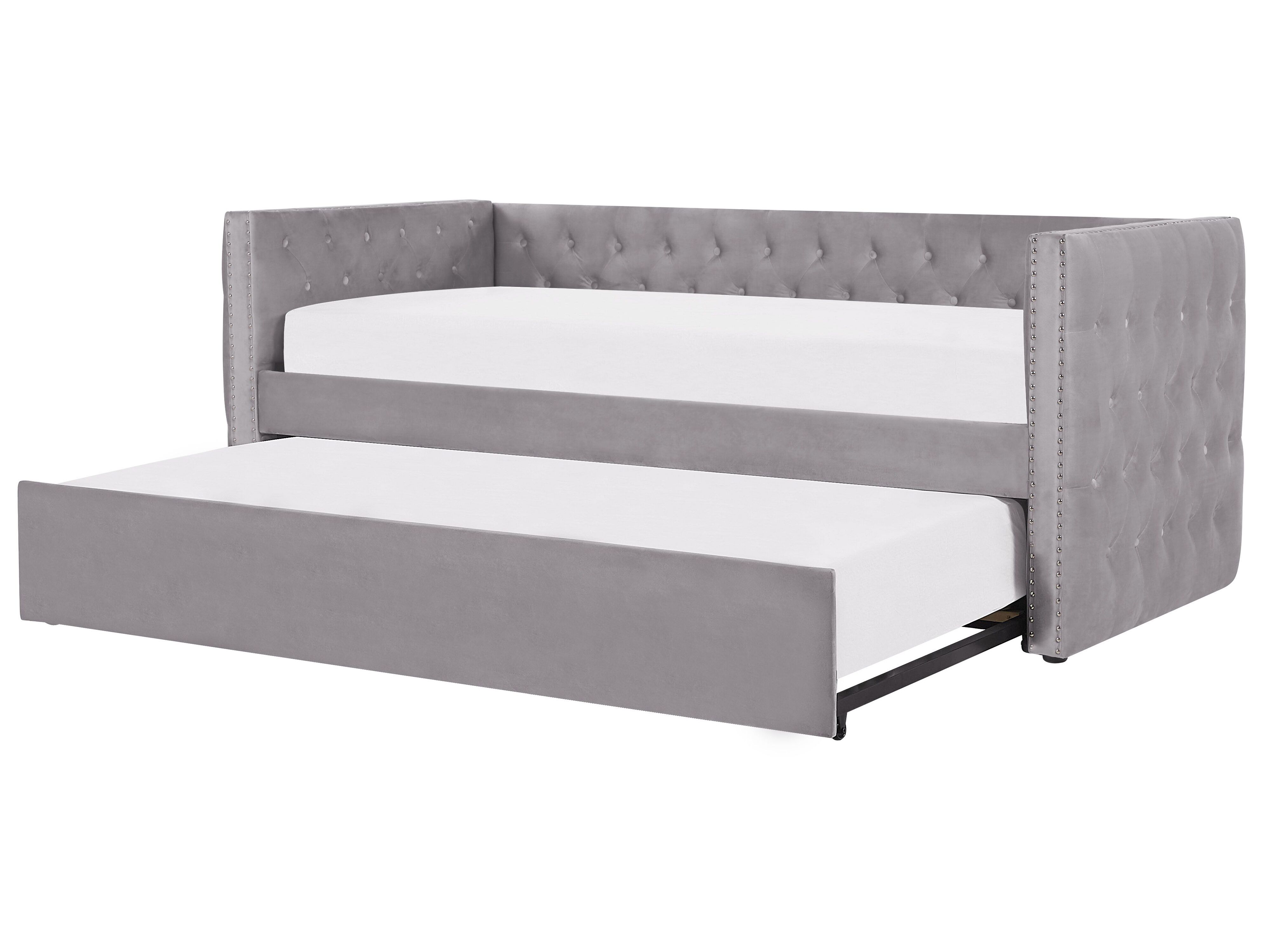 Trundle Bed Velvet GASSIN 90 x 200 cm (EU Single) Grey