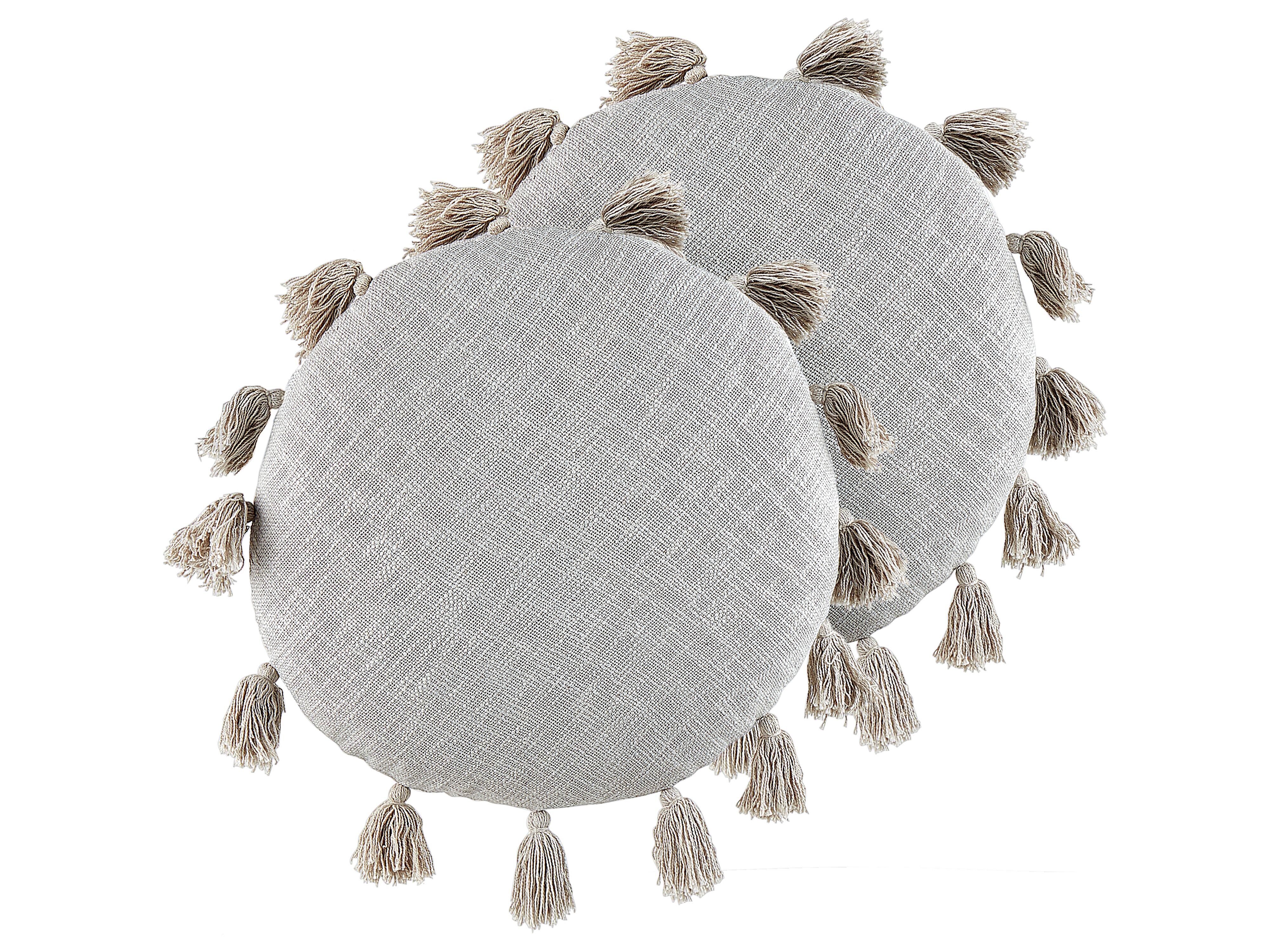 Set of 2 Decorative Cushions MADIA Cotton 45 x 45 cm Grey Solid